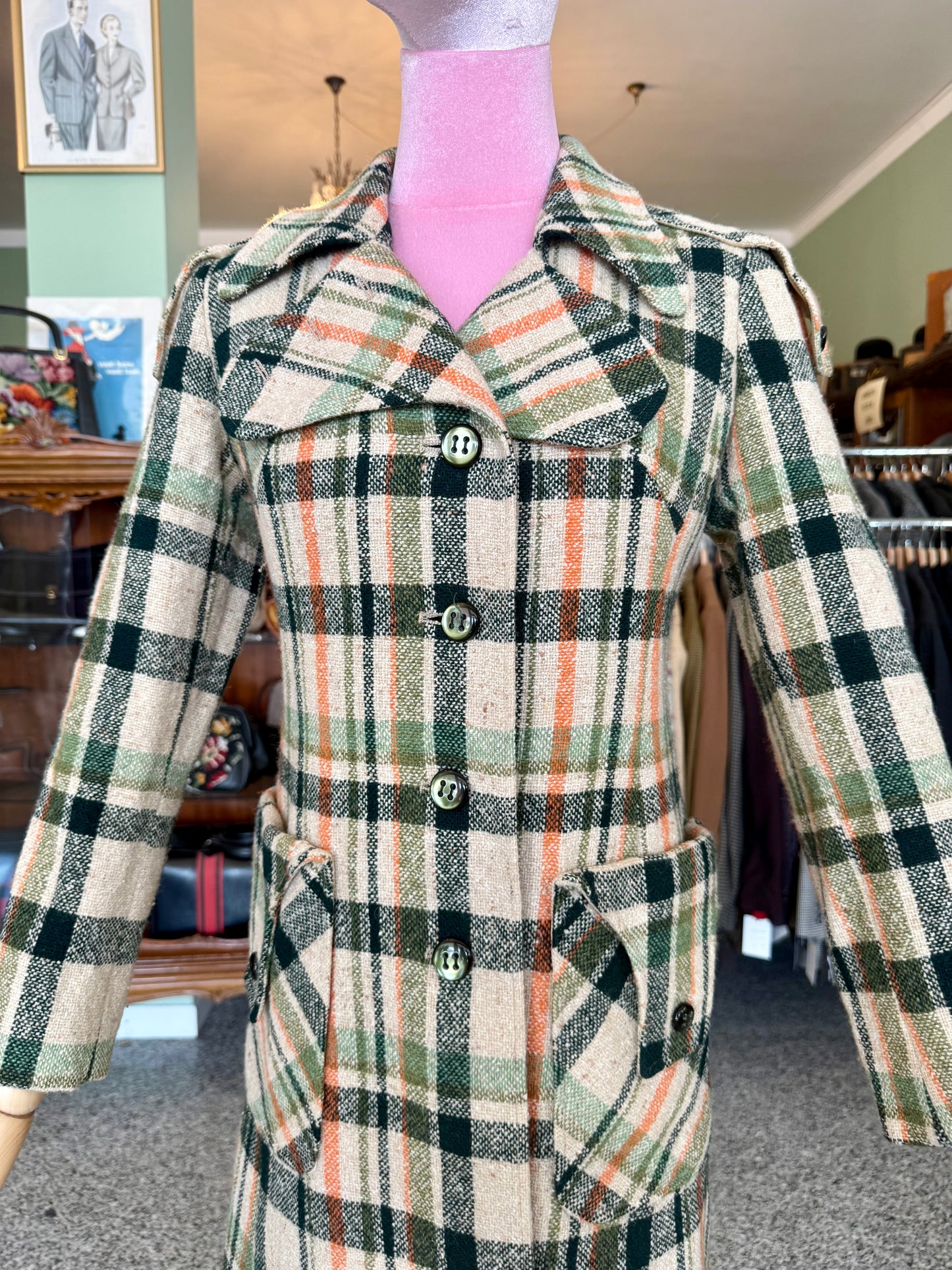 Cappotto anni ‘70 fantasia check - TG. 38