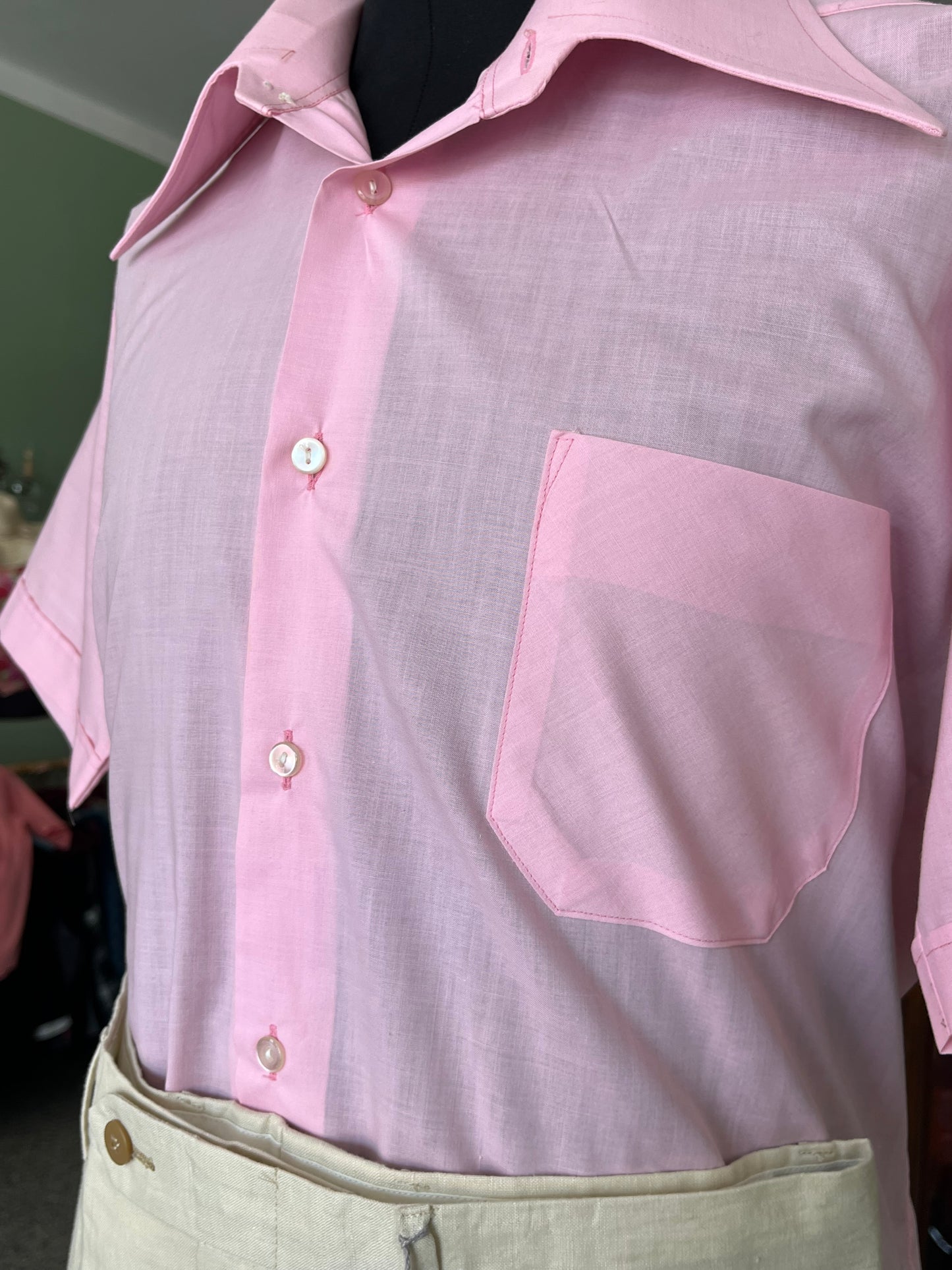 Camicia anni ‘70 a maniche corte tg. L-XL