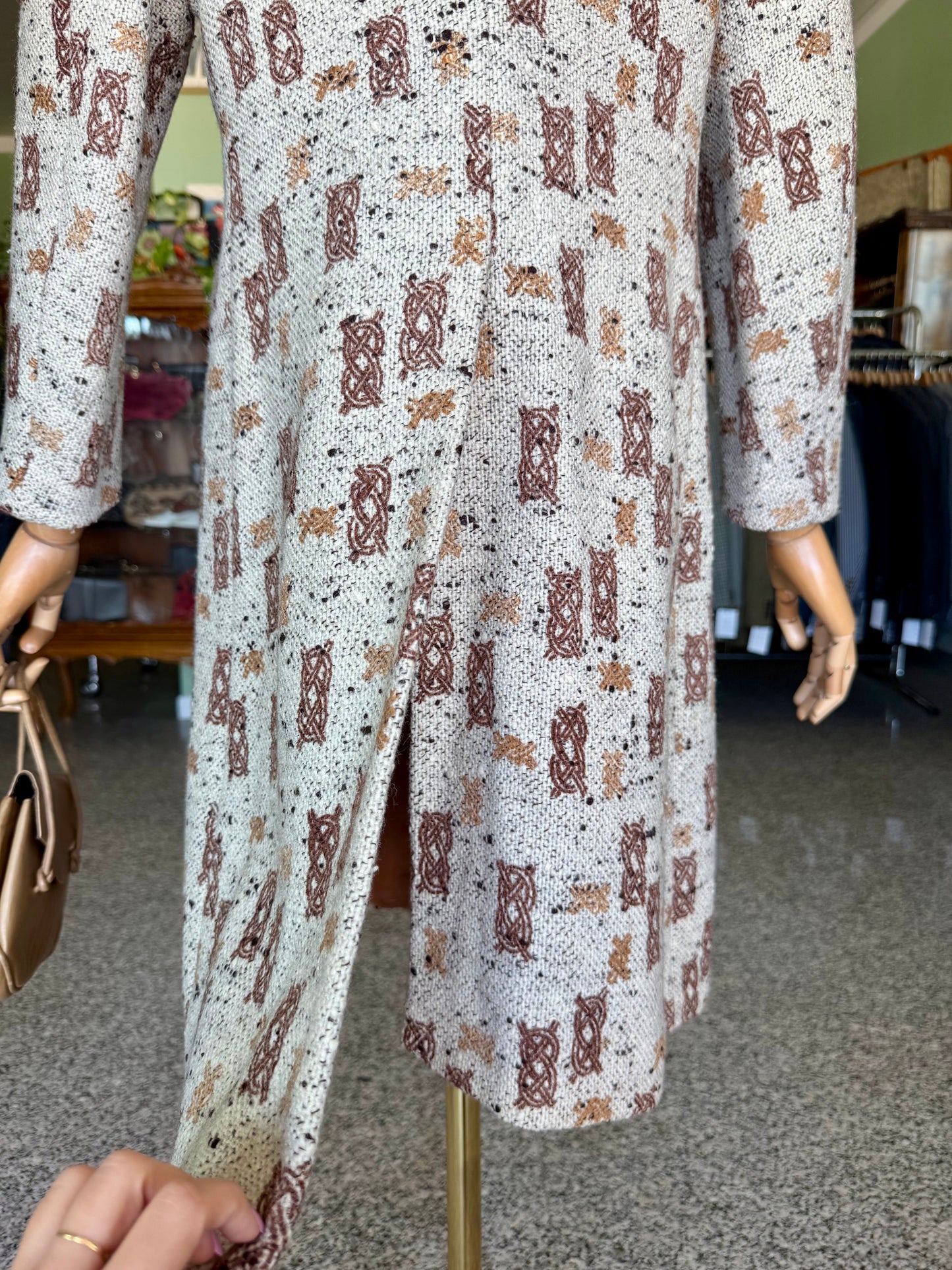 Cappotto anni ‘60 con fantasia geometrica - TG. 40/42