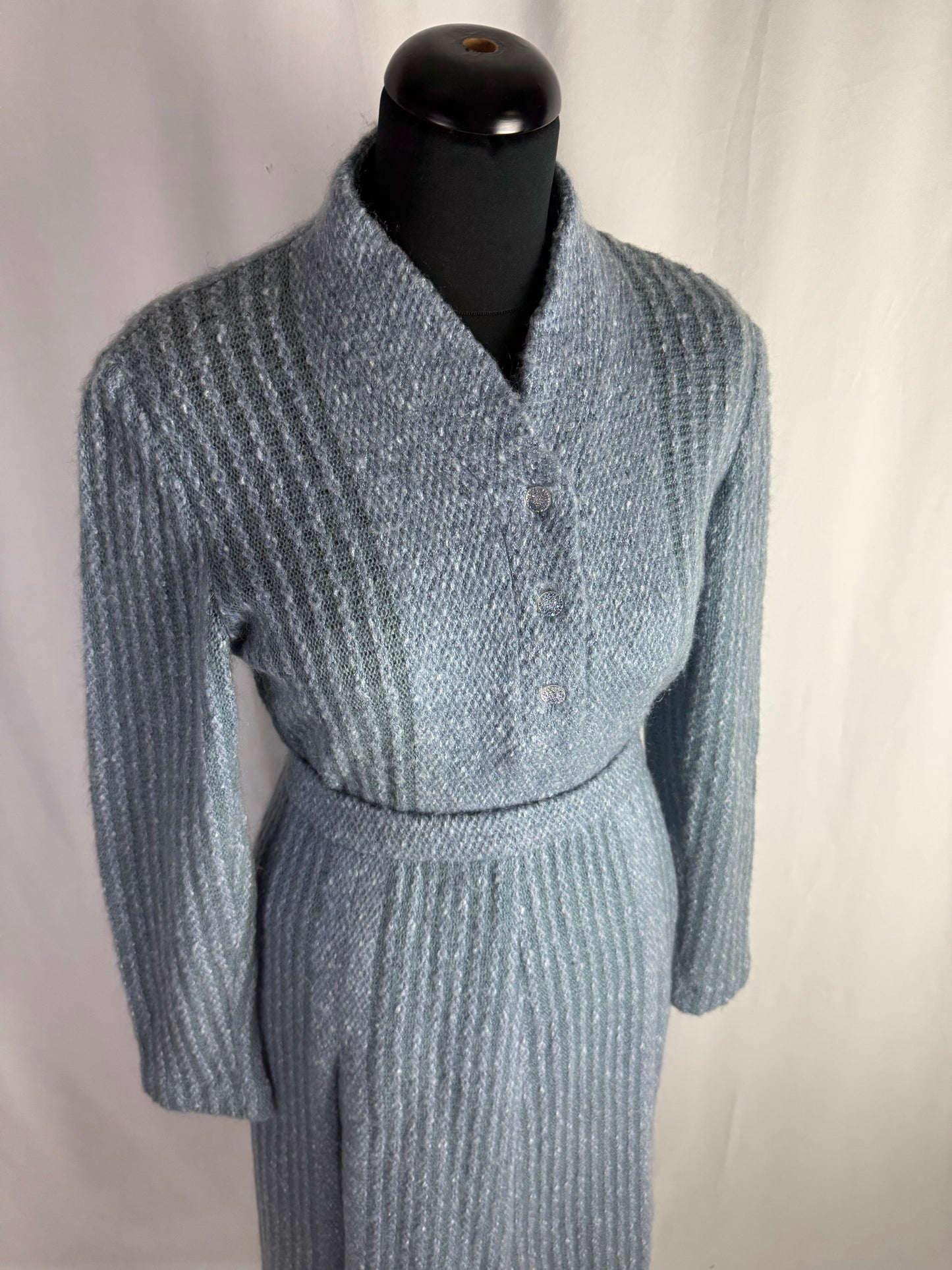 Completo in lana mohair azzurro - TG. 40