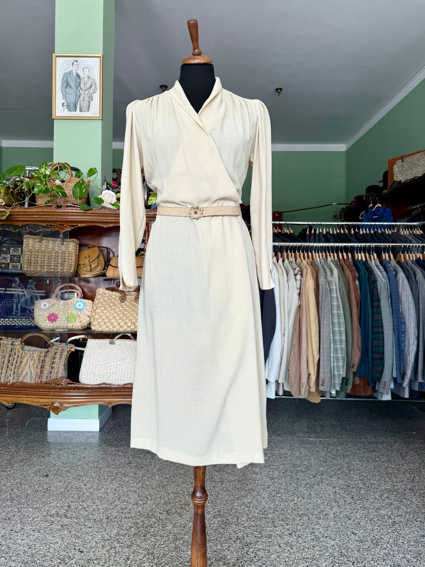 Abito anni ‘70 classico color crema - TG. 42/44