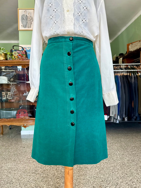 Gonna in velluto verde smeraldo - TG. 52