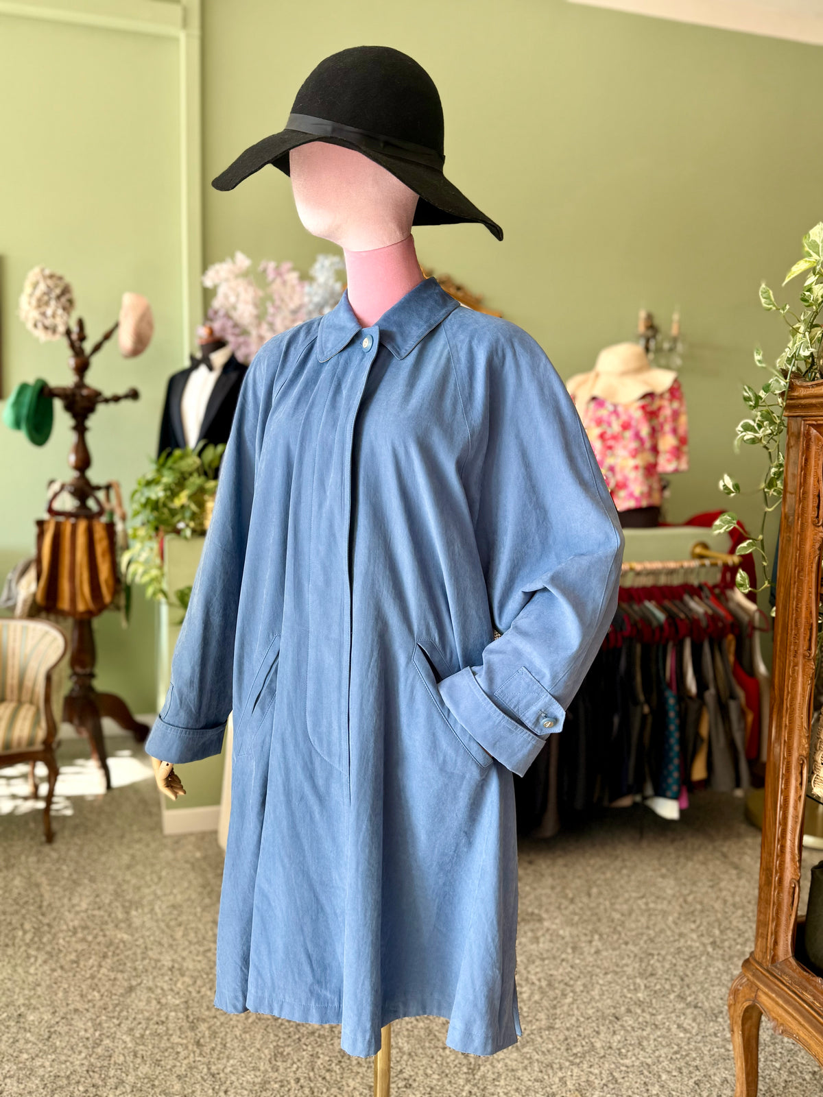 Trench anni ‘80 azzurro fiordalisio- TG. 44-50