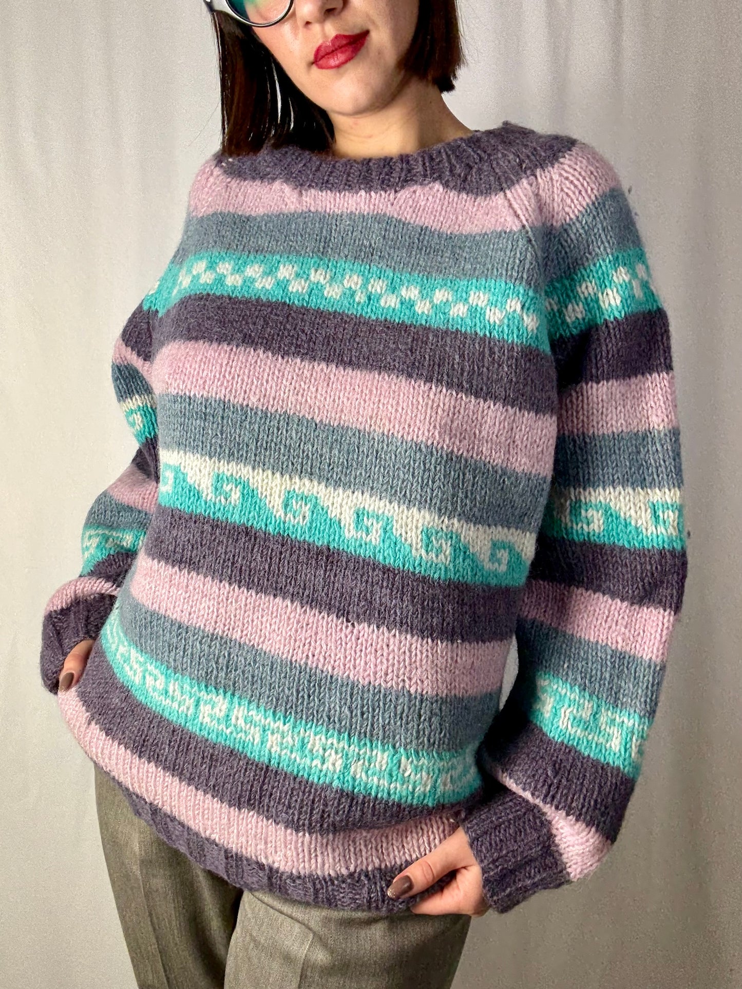 Maglione a Righe Pastello Soft knit- TG. 44 - 50