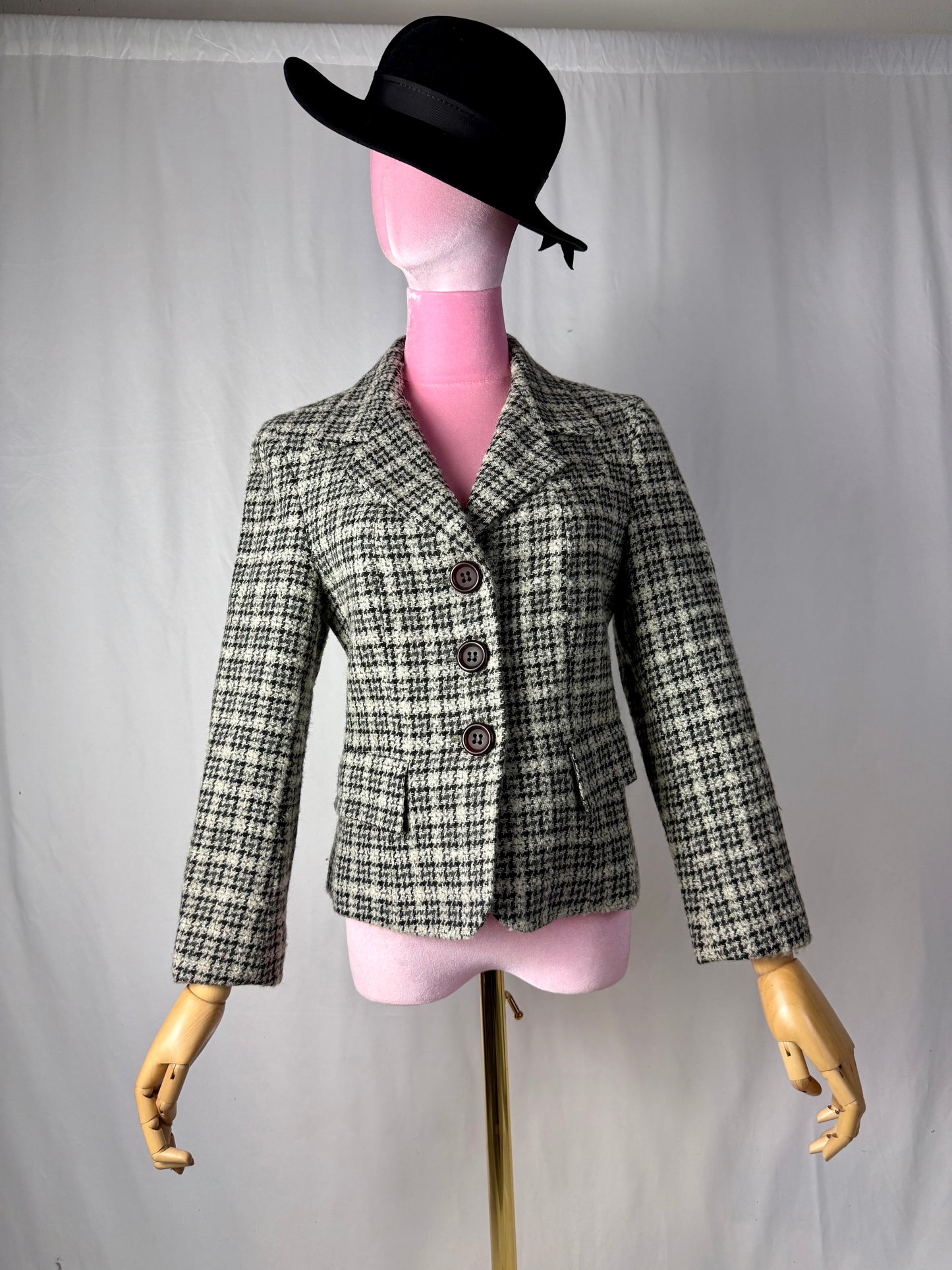 Giacca pied de poule bianco e nero - TG. 38