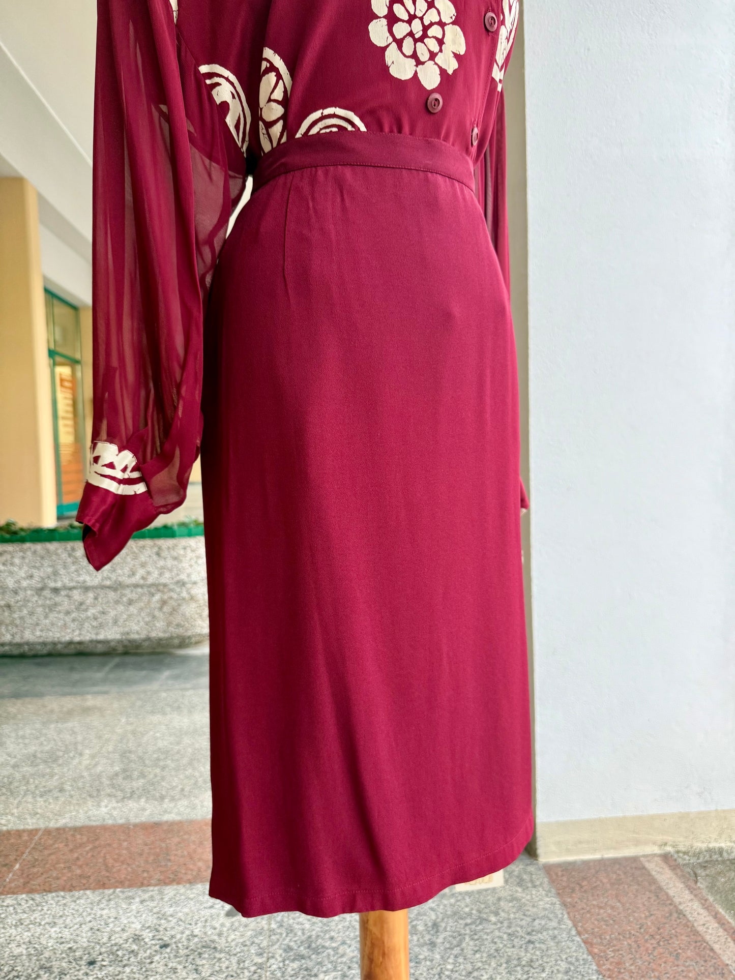 Tailleur in seta color Borgogna - TG. 46/48