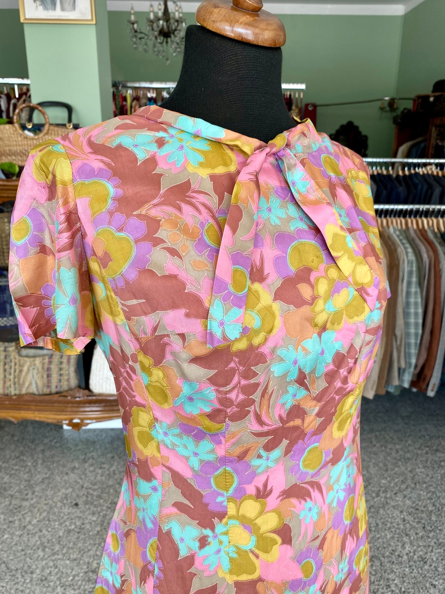 Abito in seta anni ‘60 con stampa iconica - TG. 46