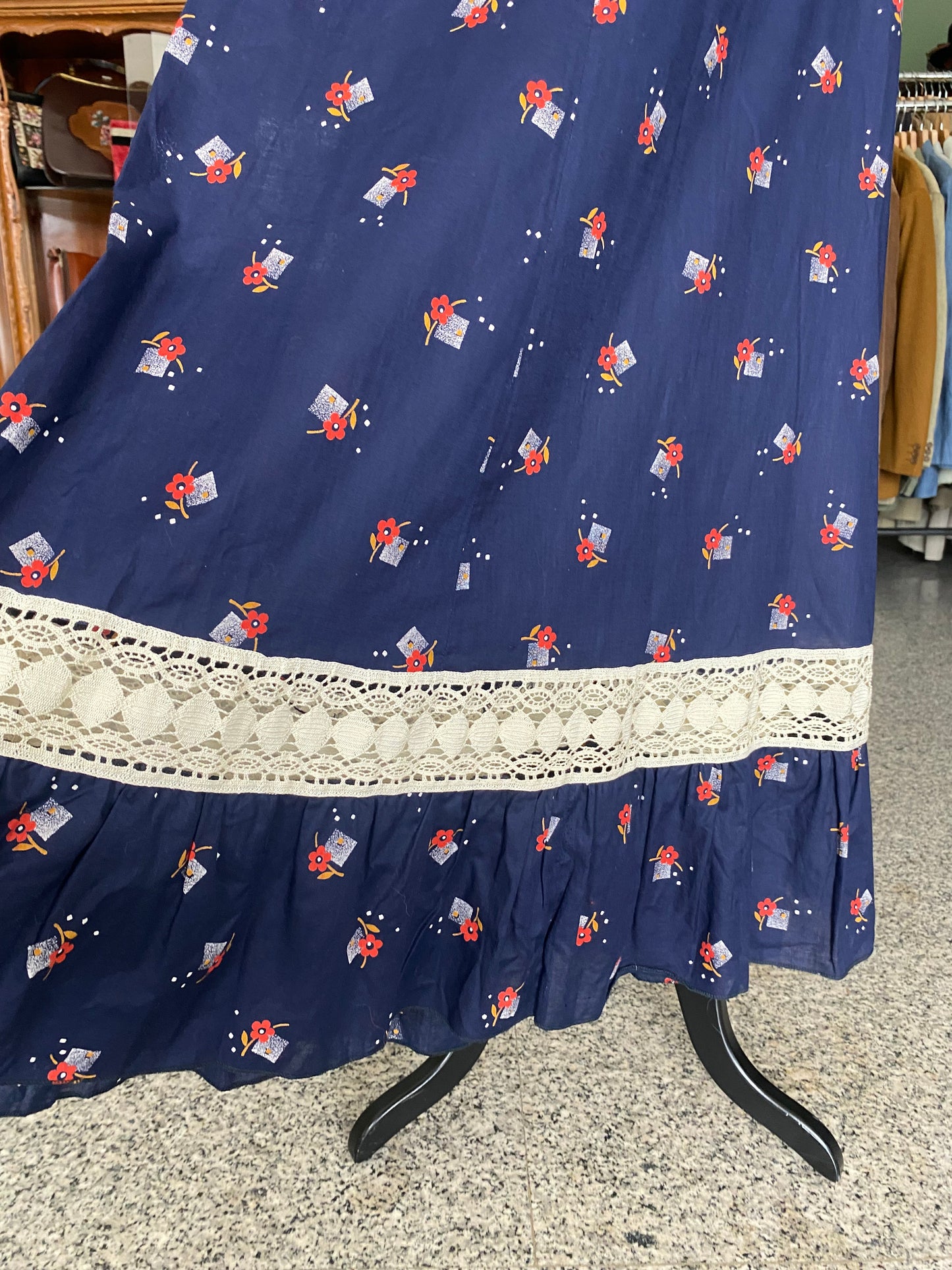 Maxi gonna in tela di cotone anni ‘70 - TG. 38