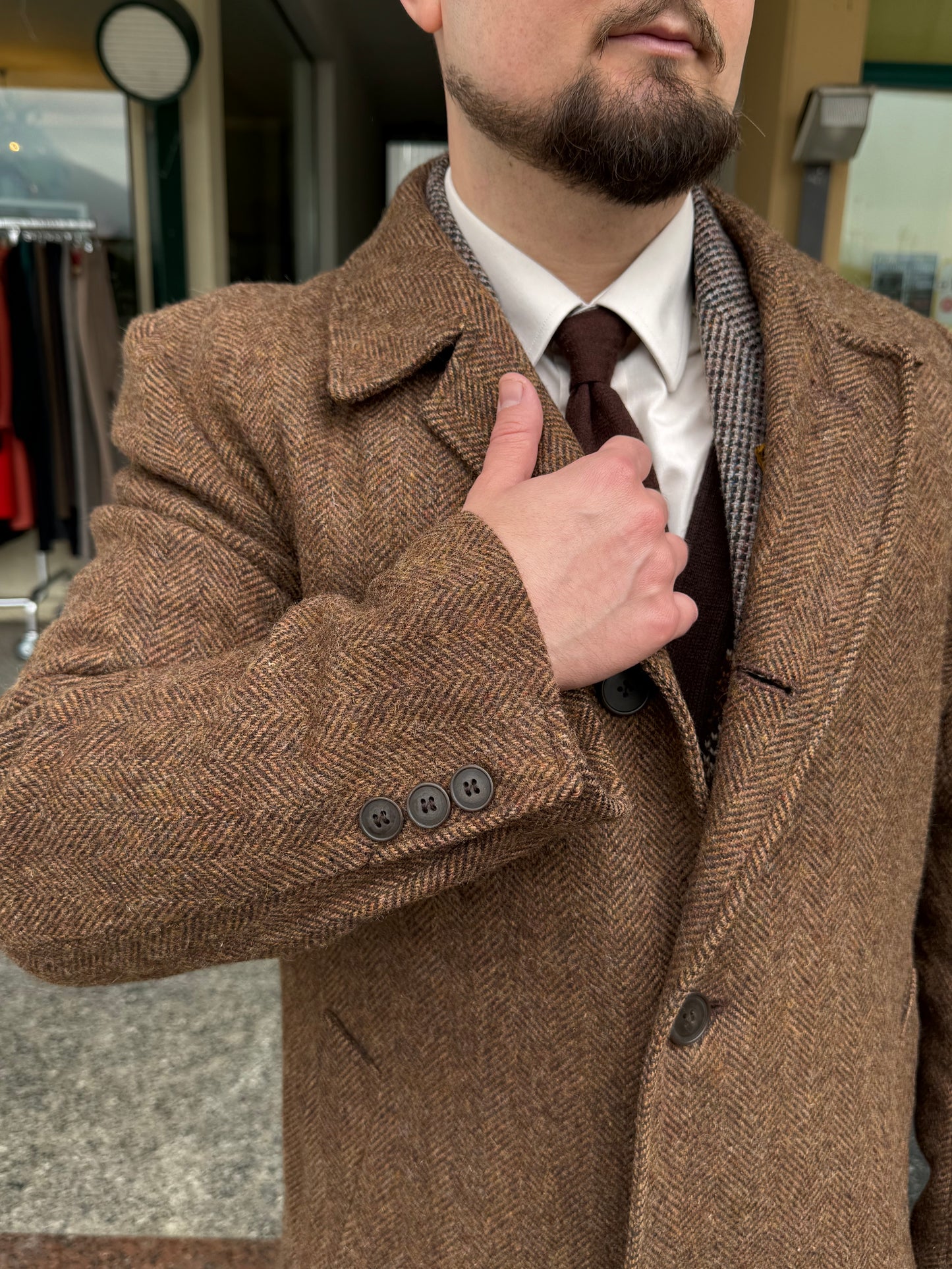 Cappotto tweed anni '70 tg. 50-52