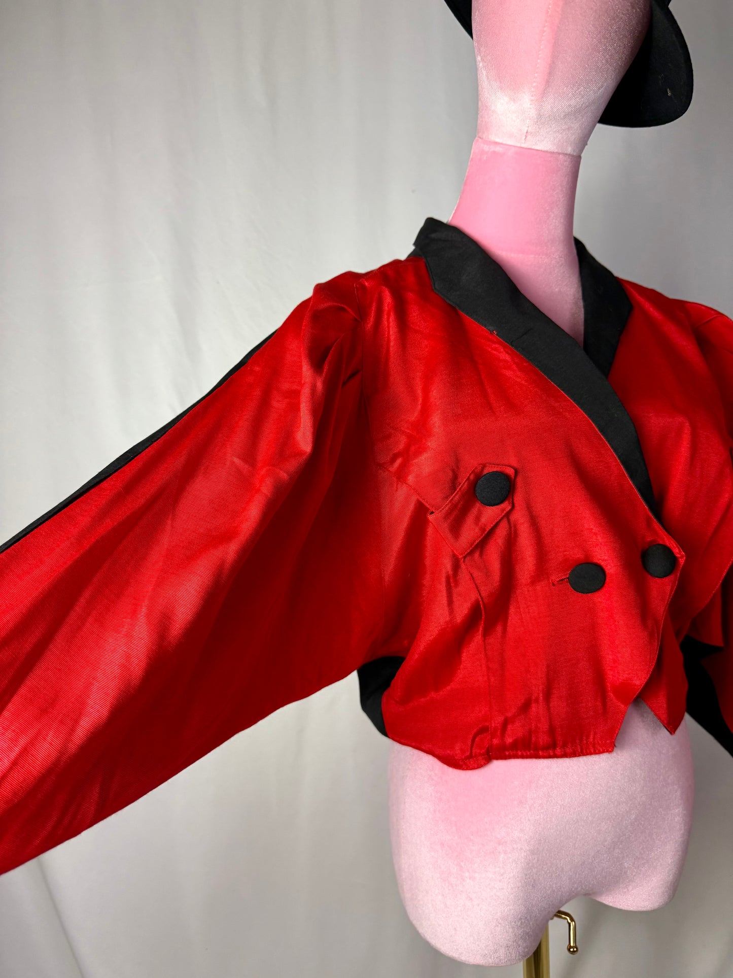 Bolero anni ‘80 bicolore rosso e nero - TG. 40