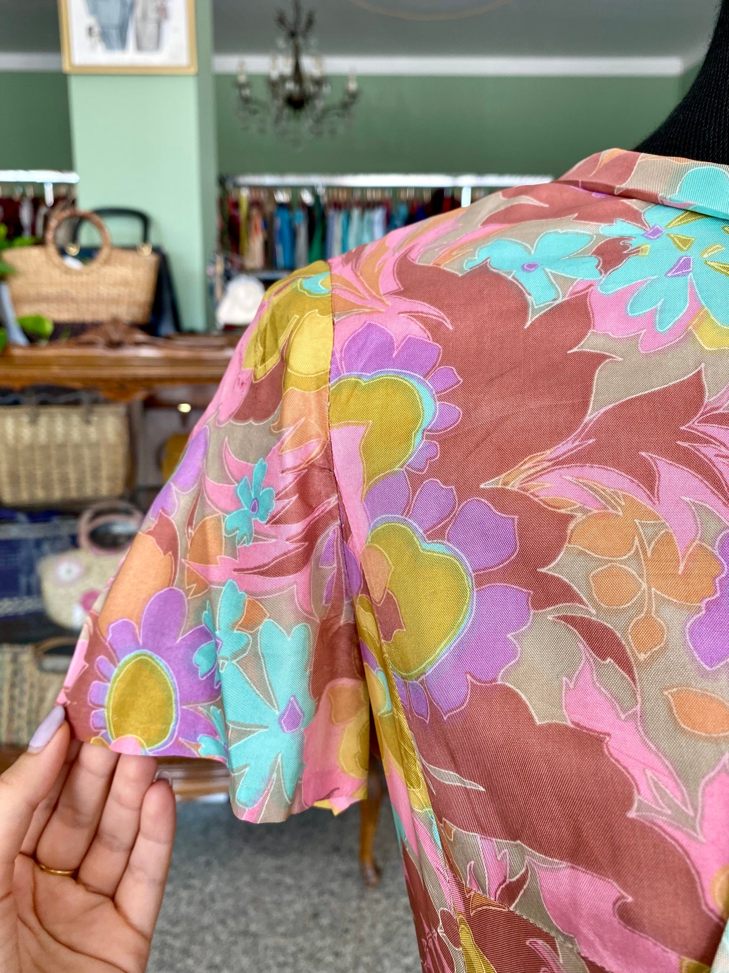 Abito in seta anni ‘60 con stampa iconica - TG. 46