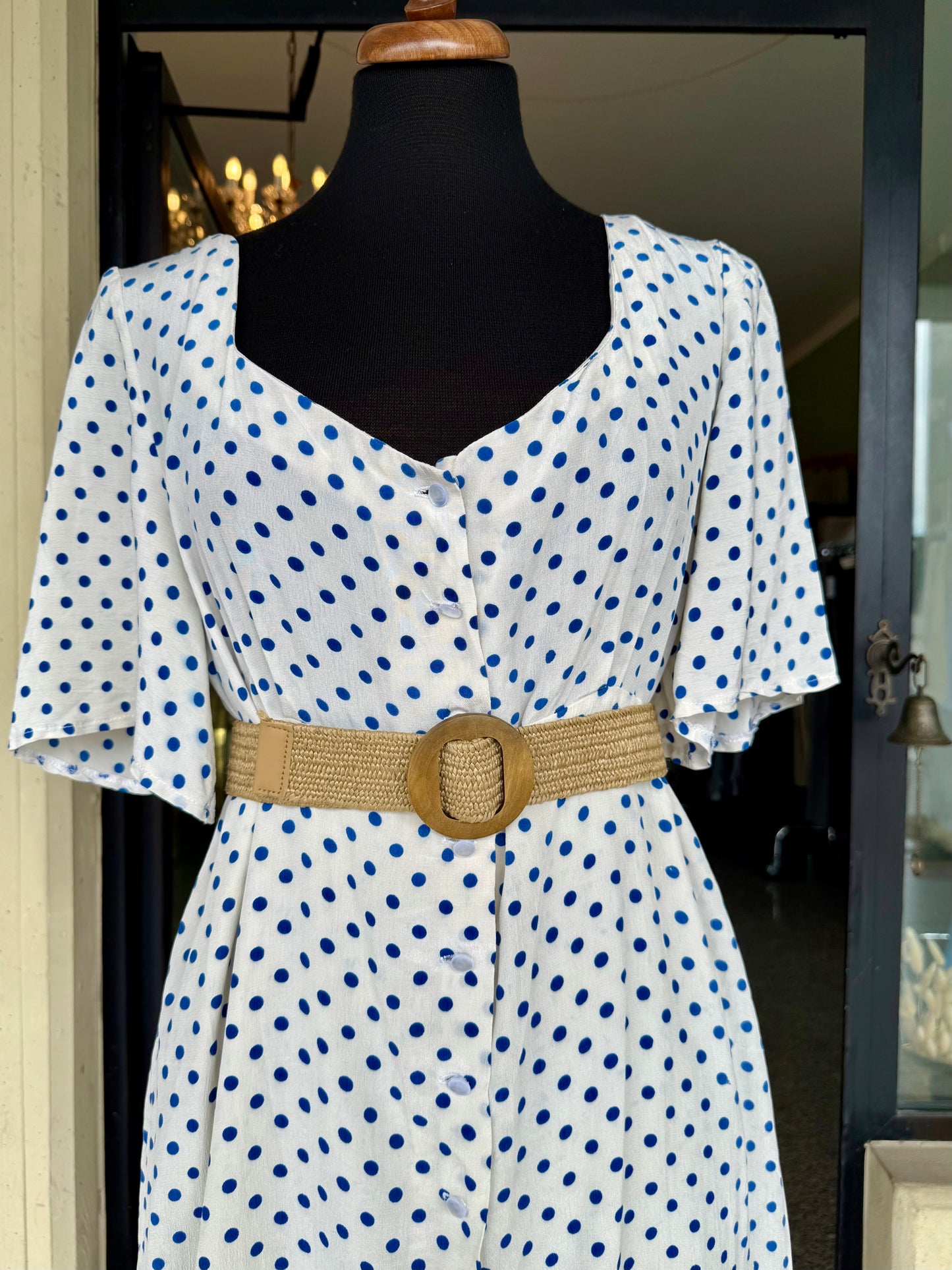 Abito sartoriale in seta a pois - TG. 46/48