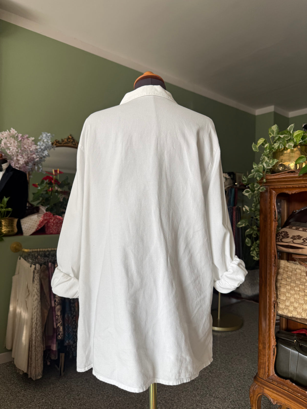 Camicia bianca in piquet di cotone TG. 44/46