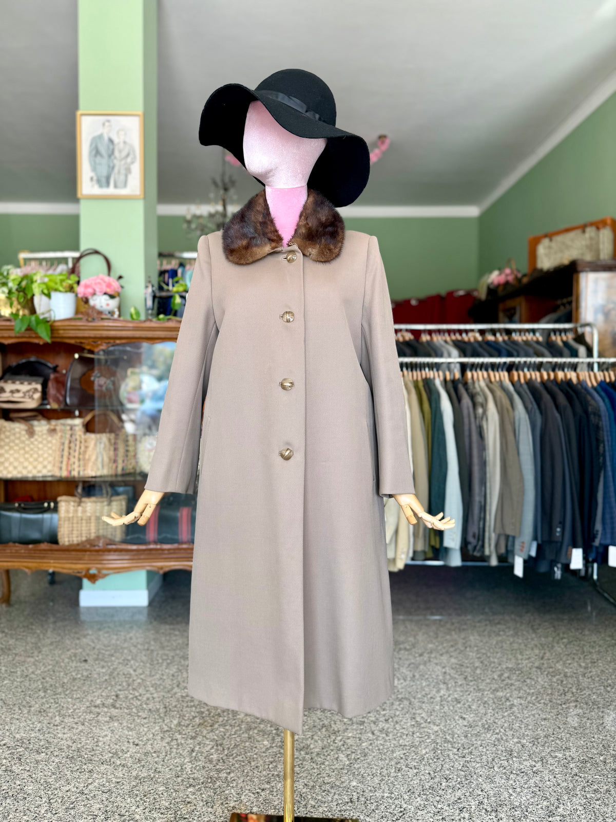 Cappotto sartoriale anni ‘60 tortora - TG. 44/46