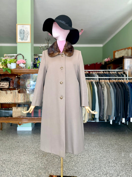 Cappotto sartoriale anni ‘60 tortora - TG. 44/46