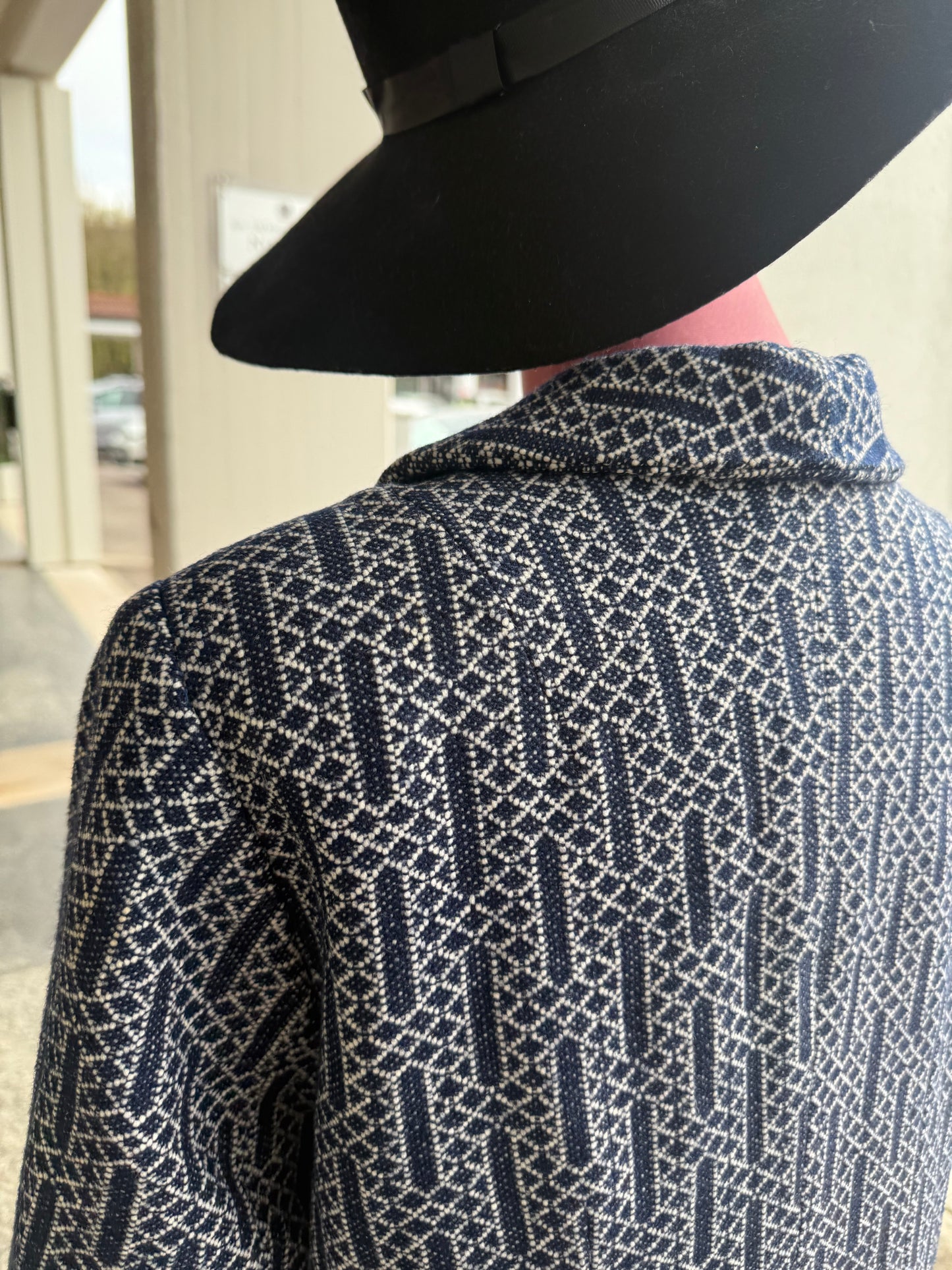 Cappotto anni ‘60 bianco e blu - TG. 48/50