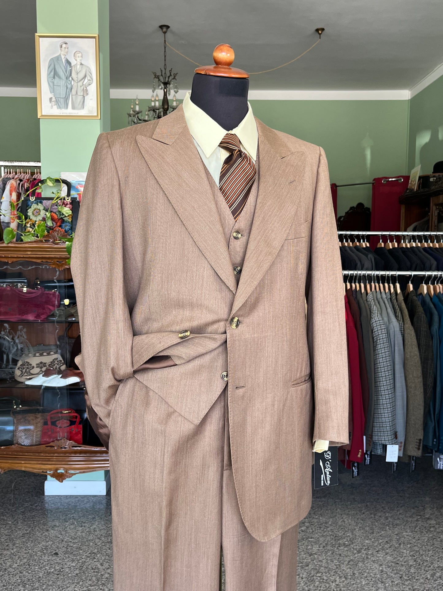 Completo tre pezzi anni '70 tg. 50 drop 1