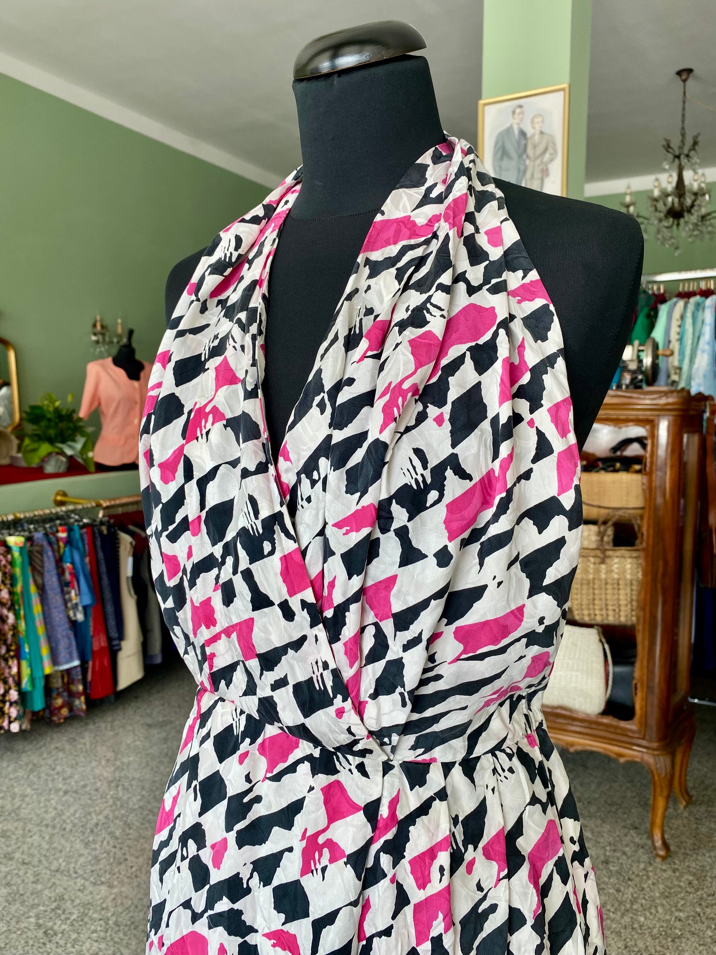 Abito sartoriale anni ’80 in pura seta – schiena scoperta - TG. 38