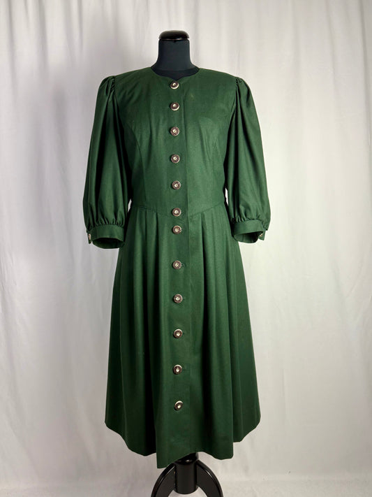 Abito tirolese verde bosco in pura lana - TG. 44