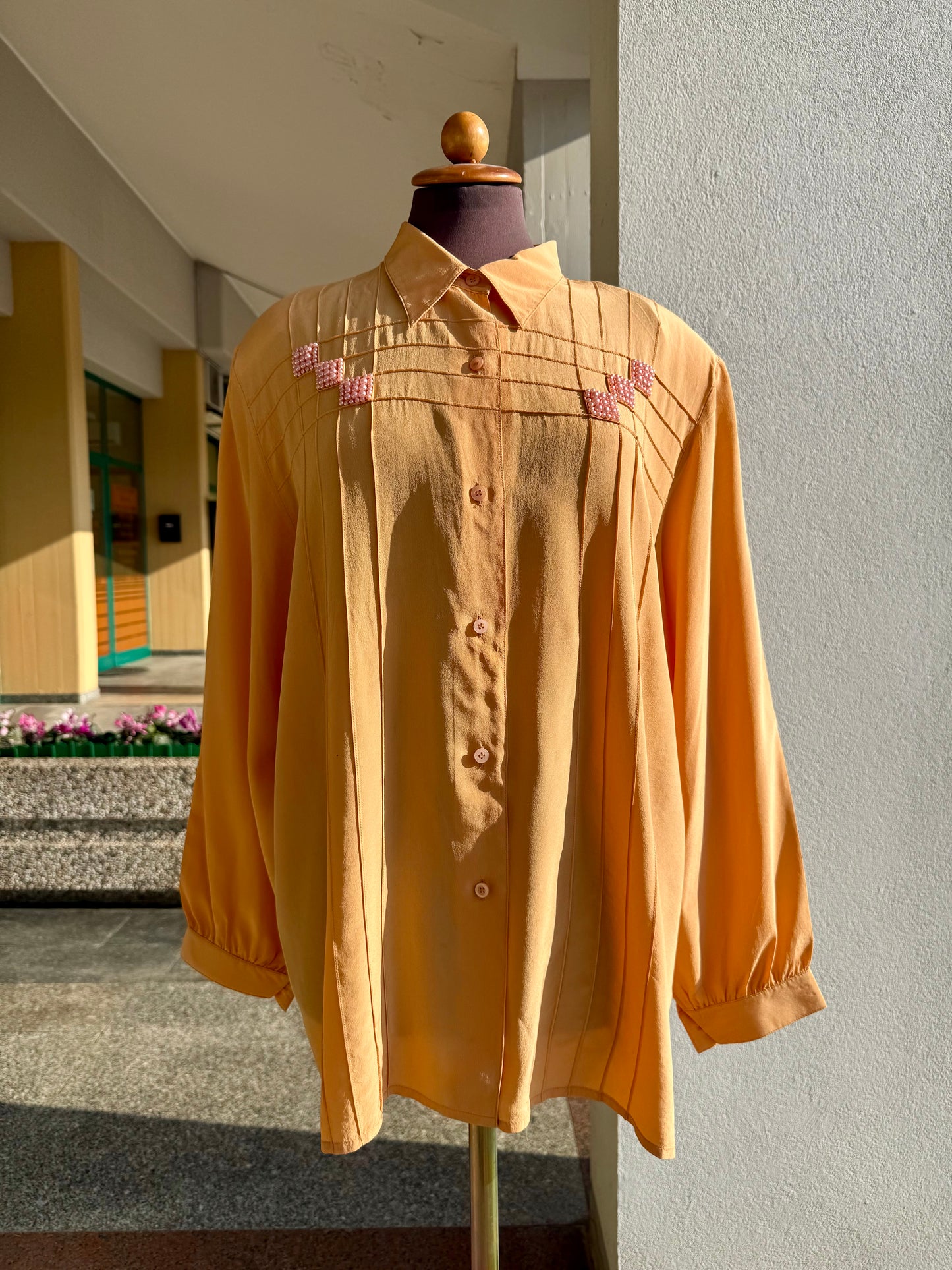 Camicia in seta color pesca - TG. 50/52