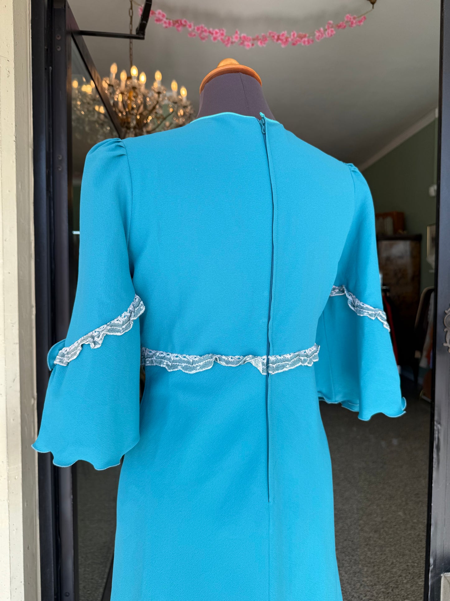 Maxi dress anni ‘70 turchese - TG. 40