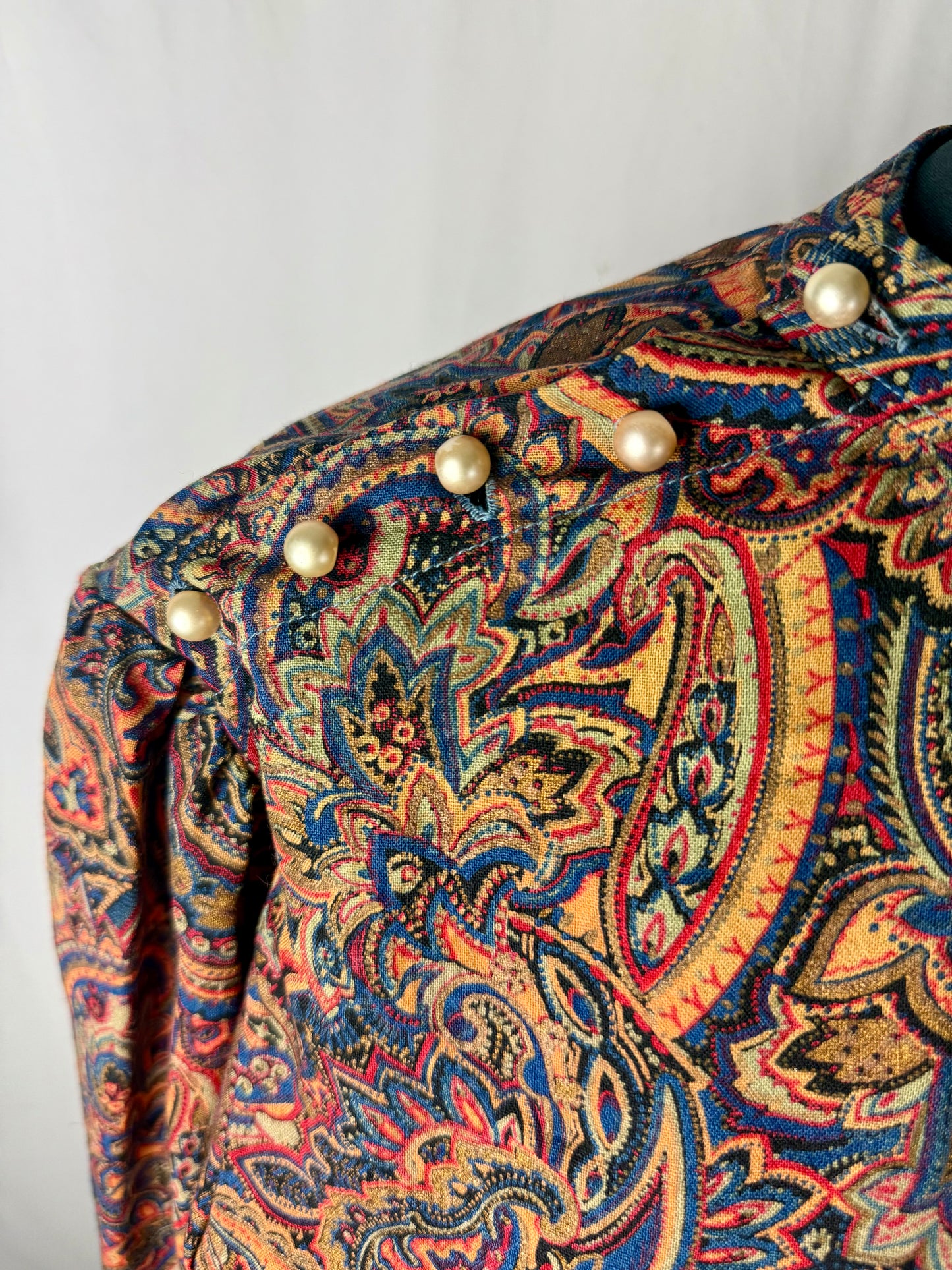 Abito anni ‘70 sartoriale con perline - TG. 42