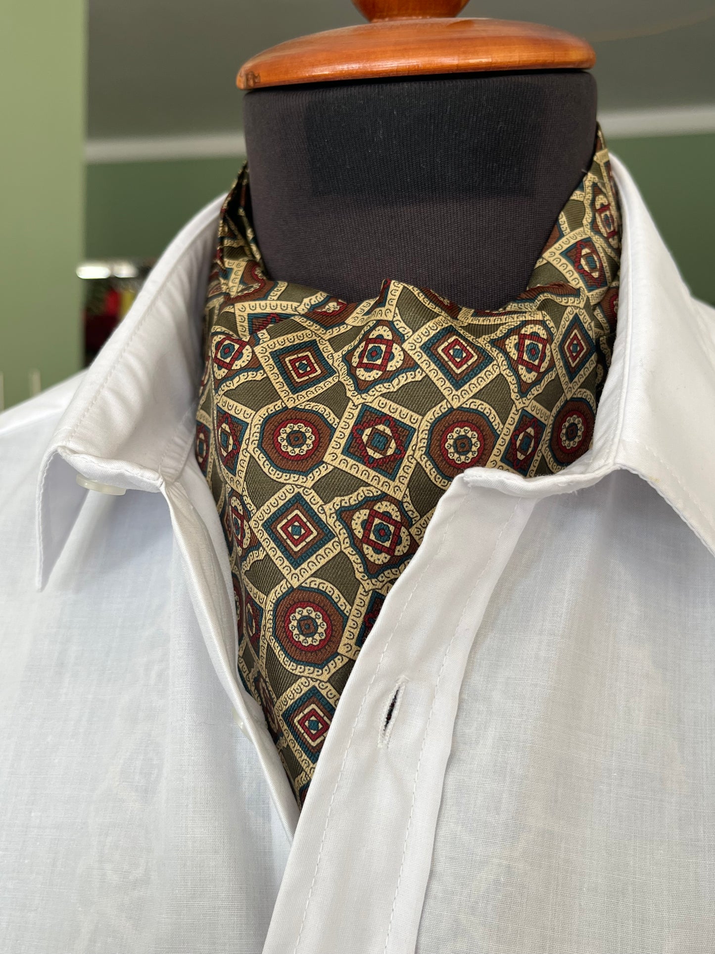 Ascot seta fantasia geometrica