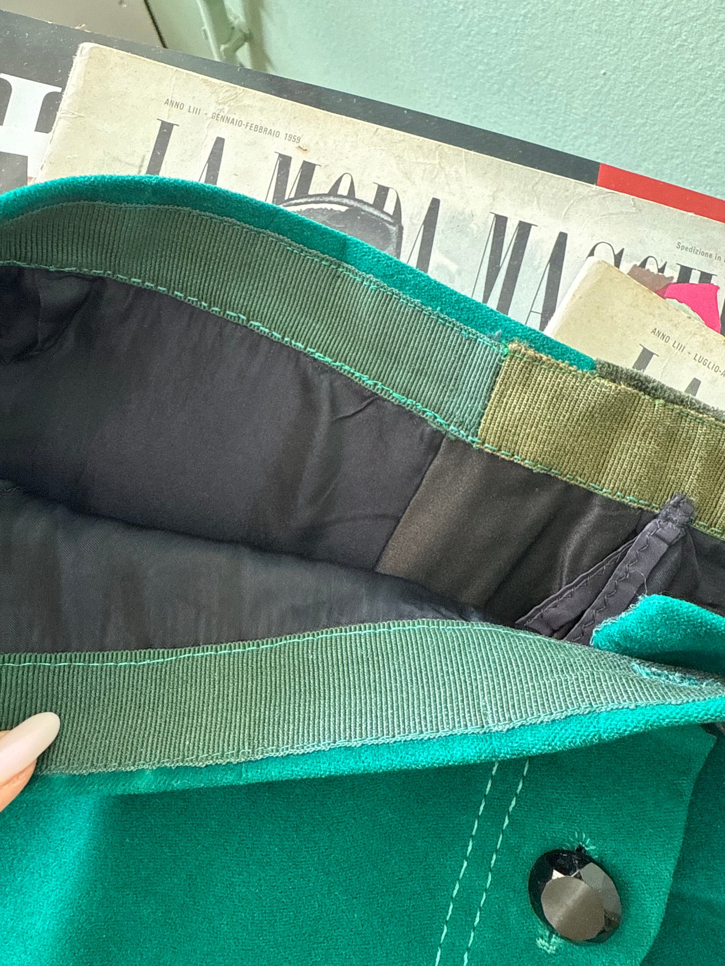 Gonna in velluto verde smeraldo - TG. 52