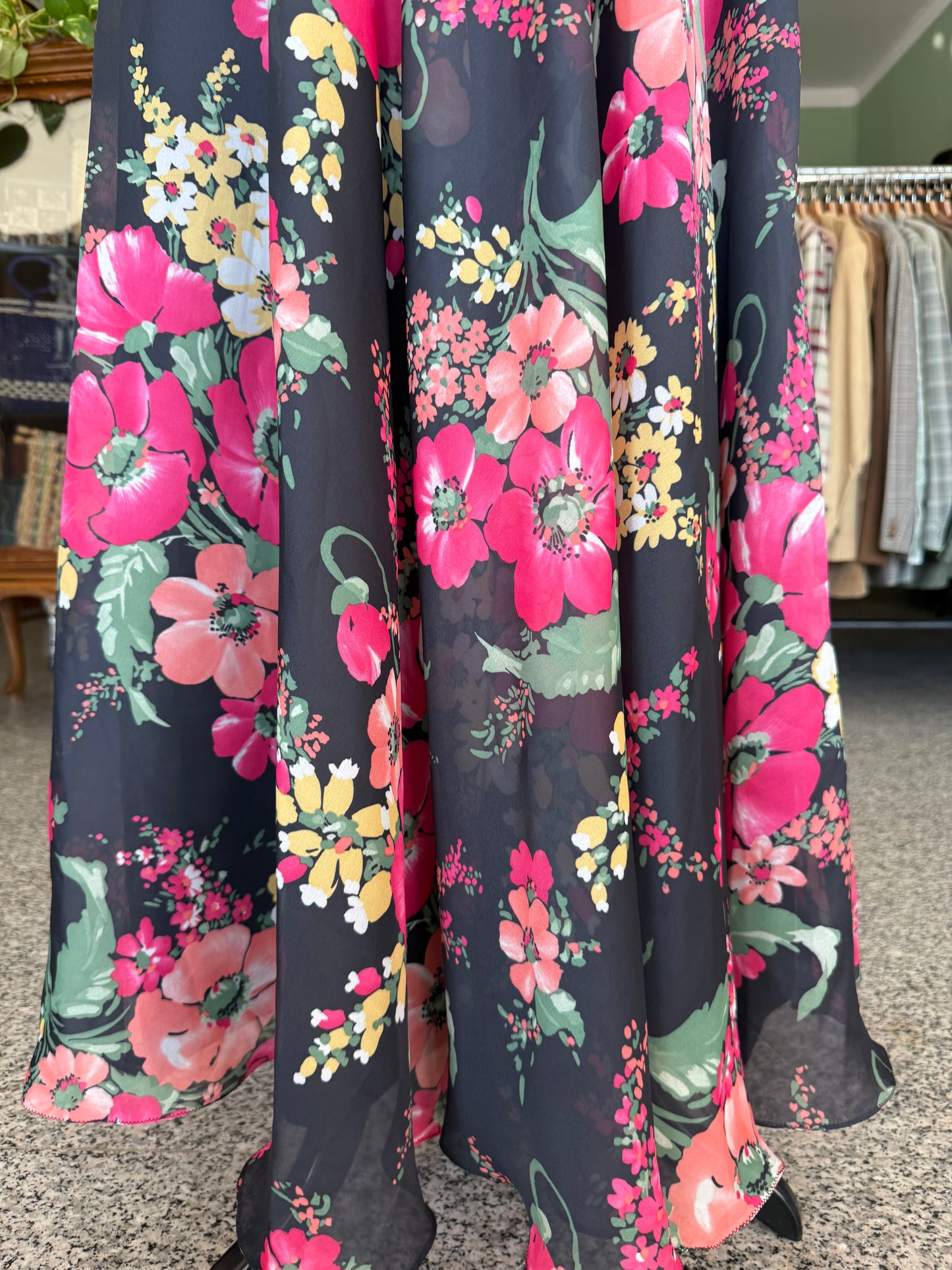 Maxi dress anni ‘70 campo fiorito - TG. 42