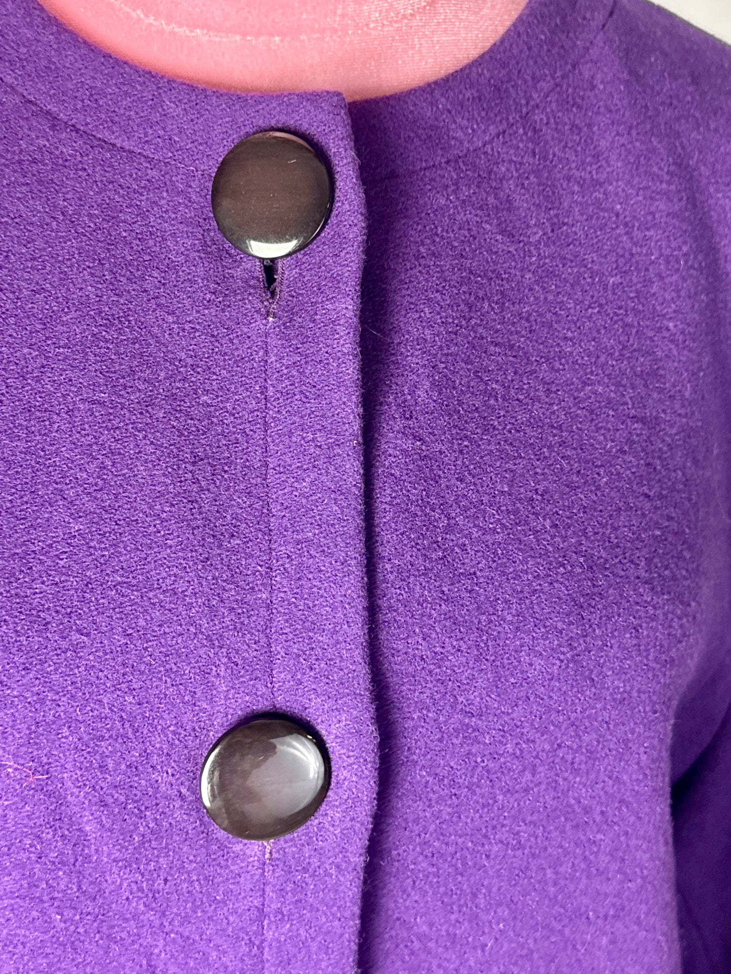 Cappotto in lana anni ‘80 viola - TG. 44