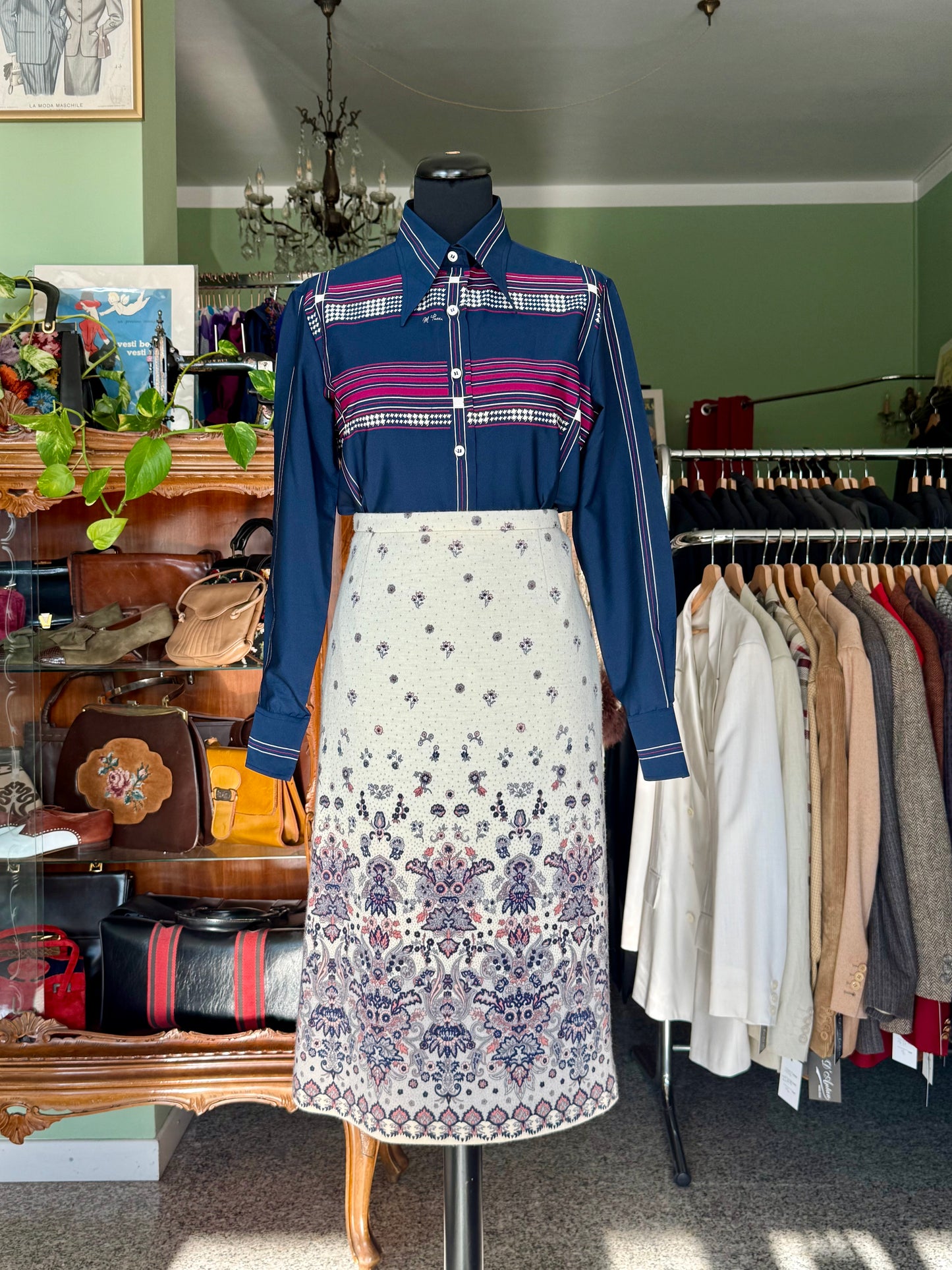 Gonna anni ‘70 a motivo floreale - TG. 46