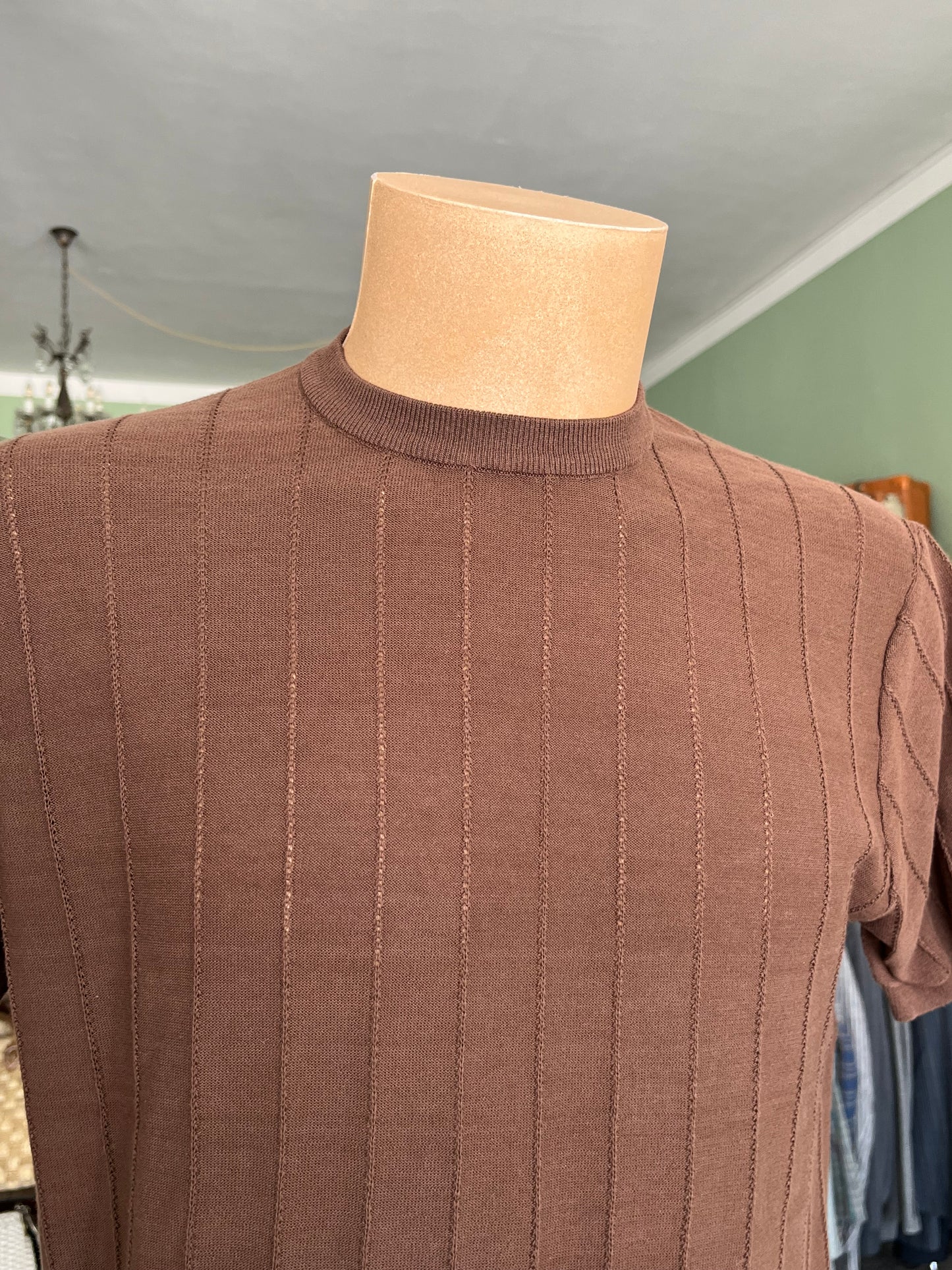 T-shirt a maniche corte cotone/lino tg. 50