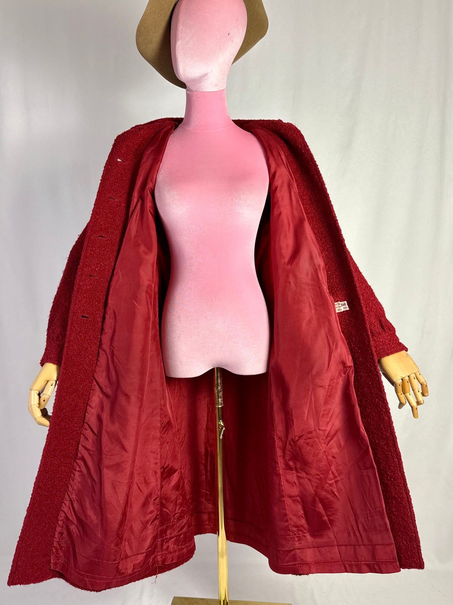 Cappotto anni ‘70 borgogna - TG. 38