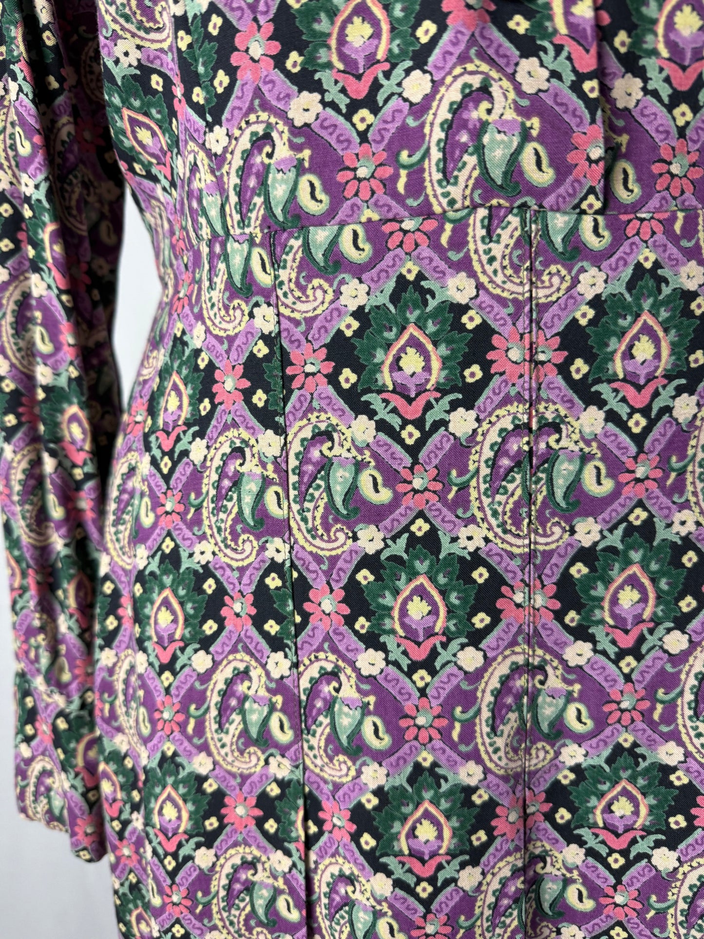 Abito anni ‘70 stampa paisley viola - TG. 44