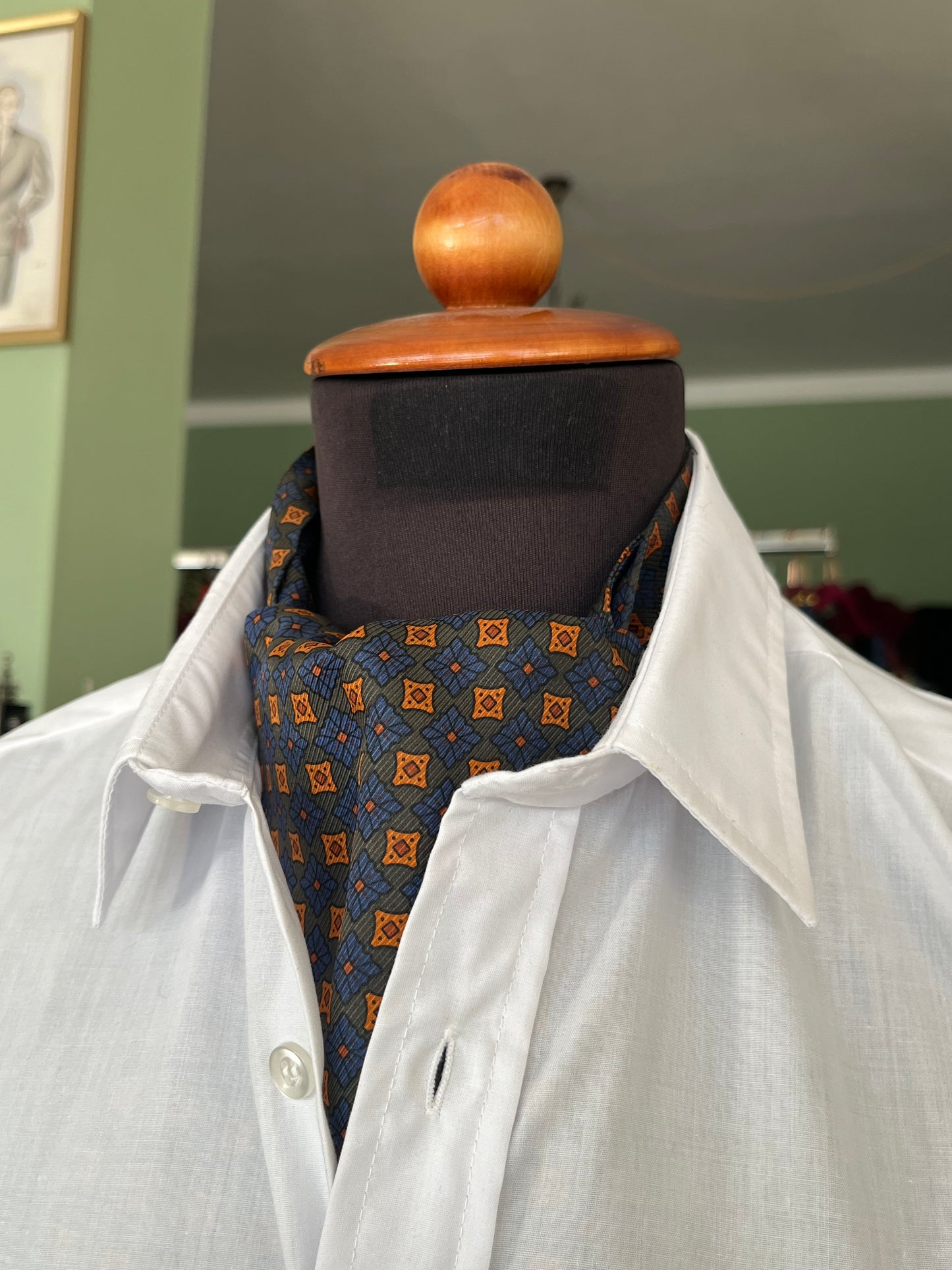 Ascot seta fantasia geometrica