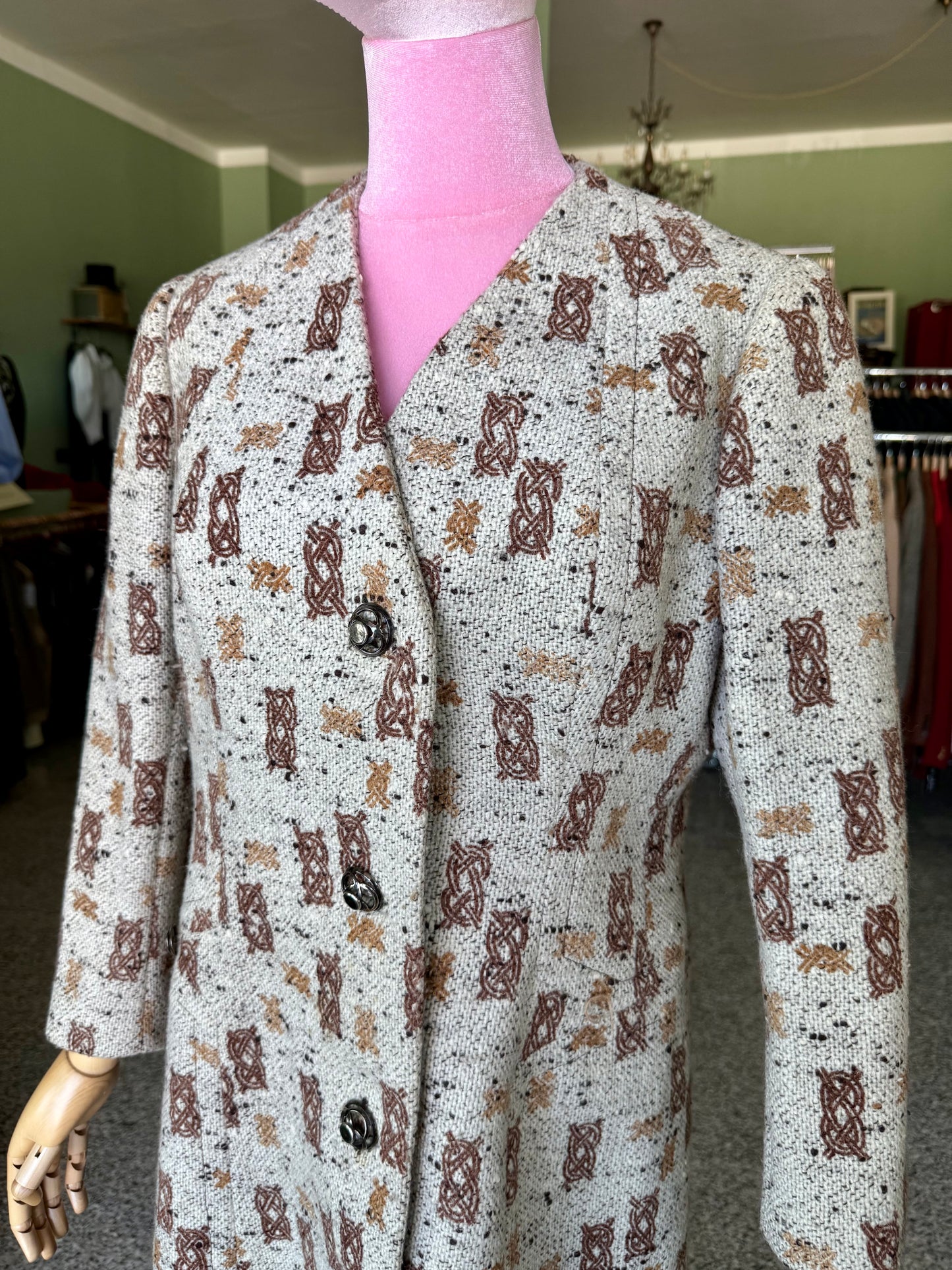 Cappotto anni ‘60 con fantasia geometrica - TG. 40/42