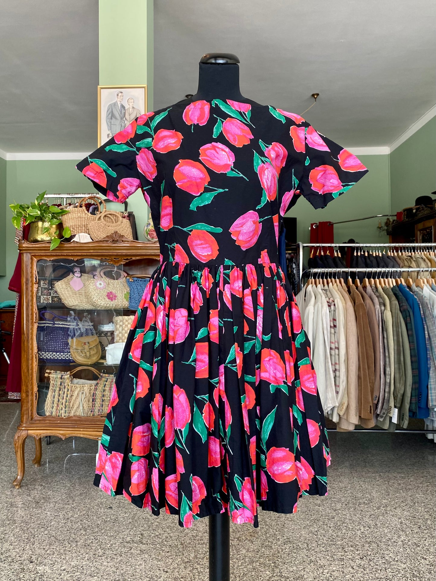 Abito in puro cotone con tulipani - TG. 42