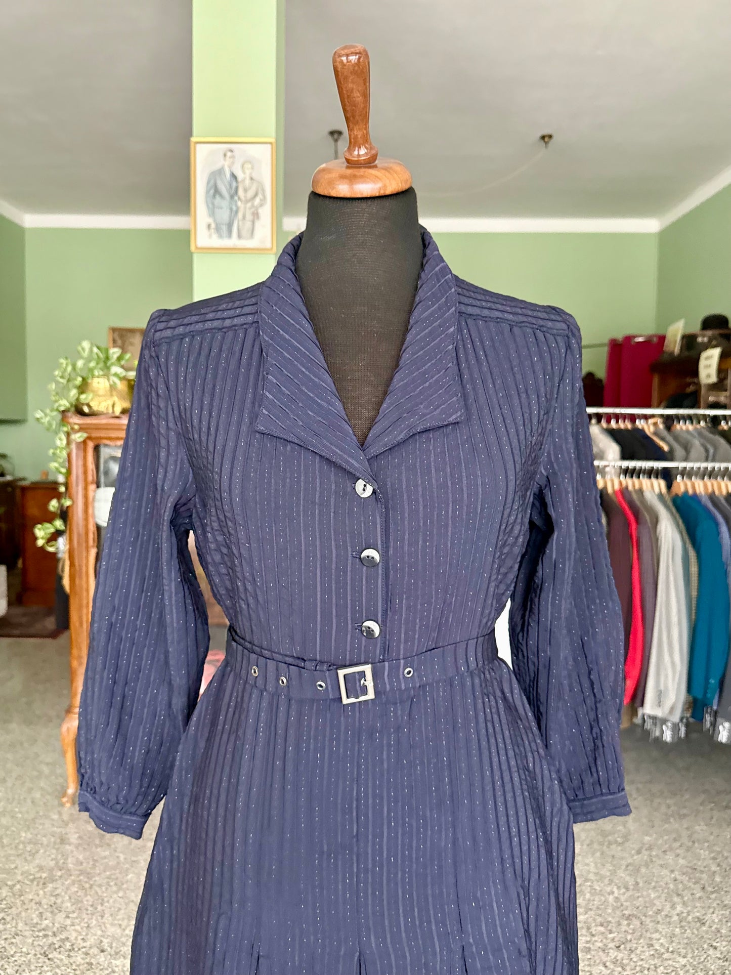 Abito blu navy con riga argento - TG. 46