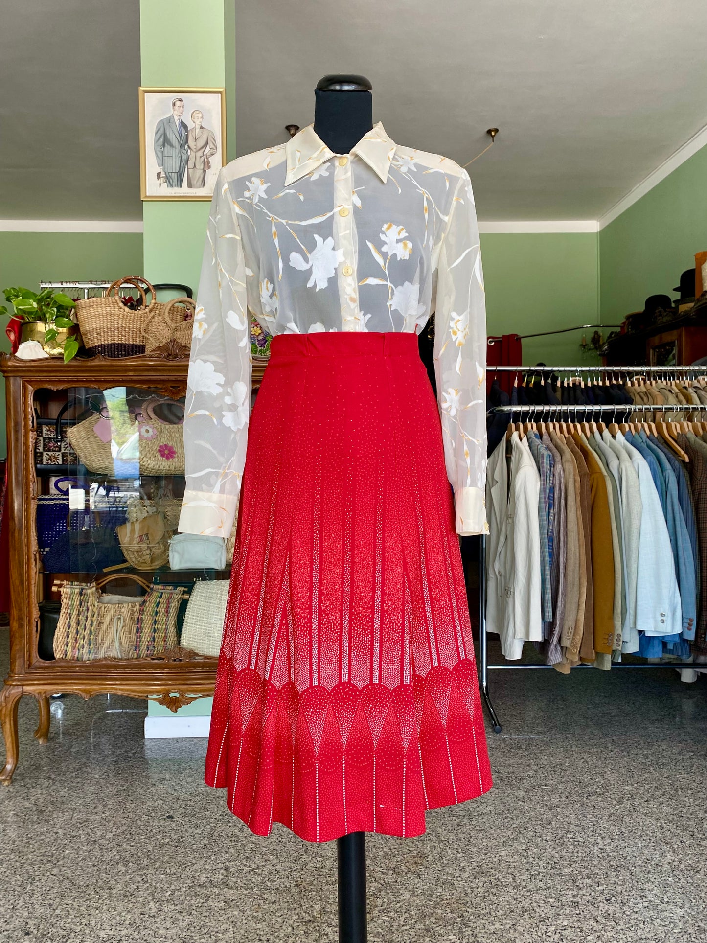 Camicia semi trasparente in chiffon vaniglia - TG. 44