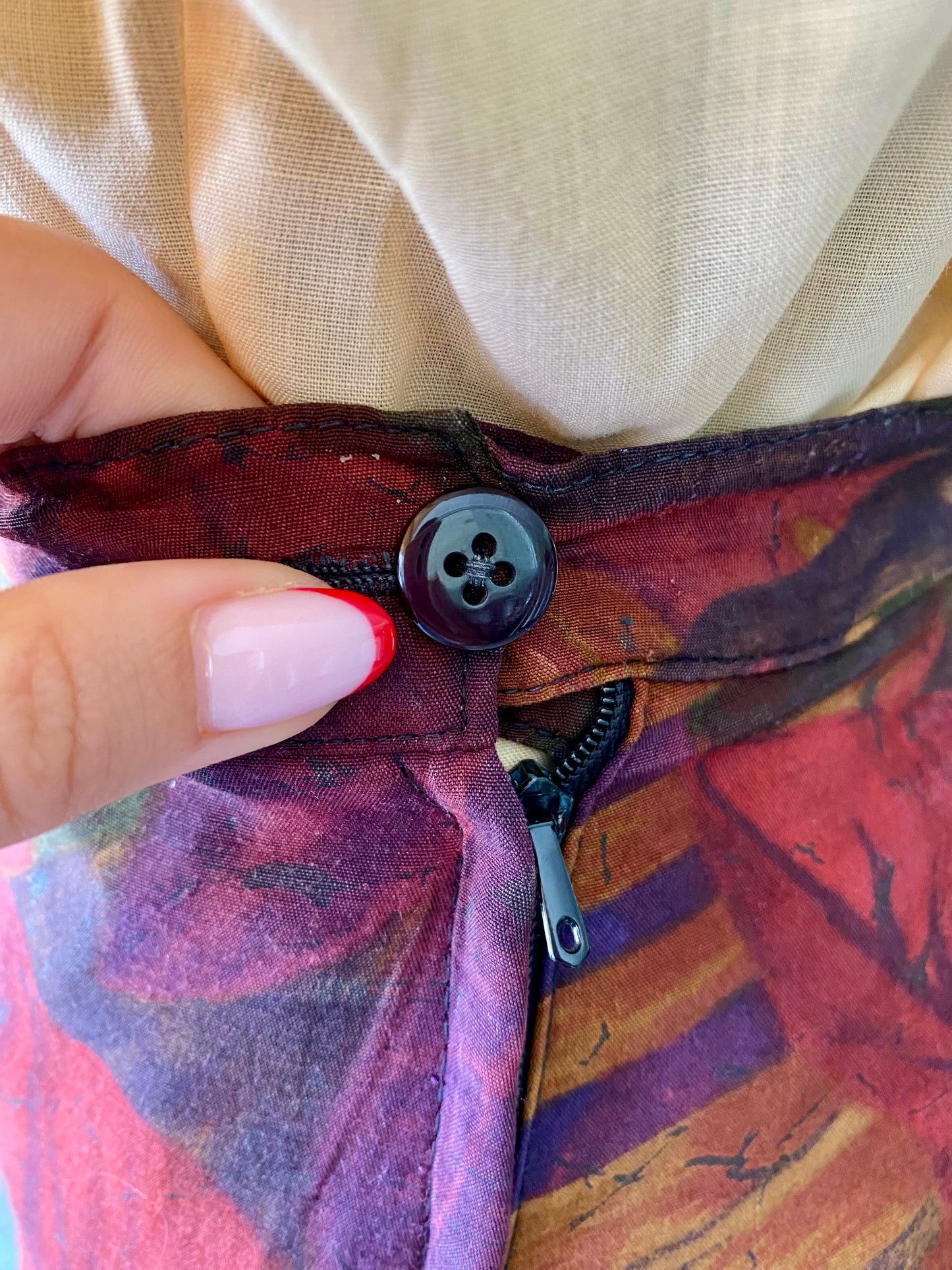 Gonna anni '80 tropical multicolor a pieghe morbide - TG. 48/50
