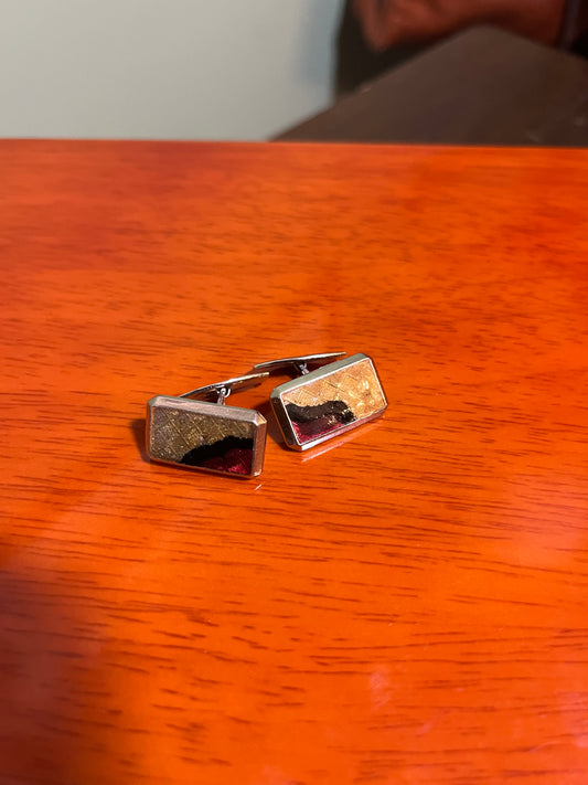 Gemelli argentati rettangolari