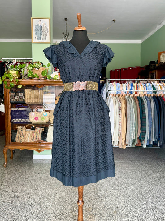 Abito anni ‘60 in broccato di seta e cotone - TG. 44