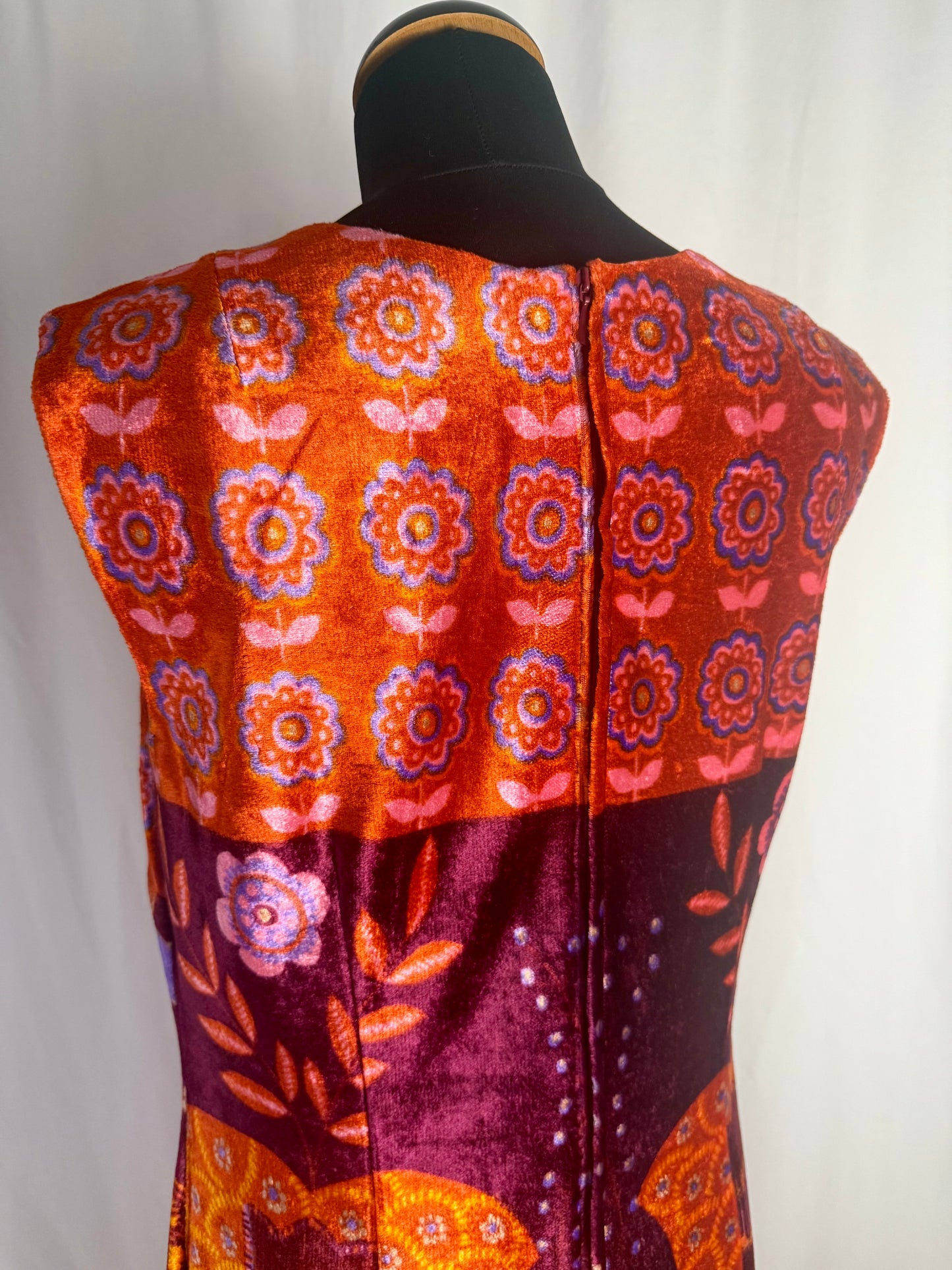 Maxi dress anni ‘70 in velour - TG. 42/44