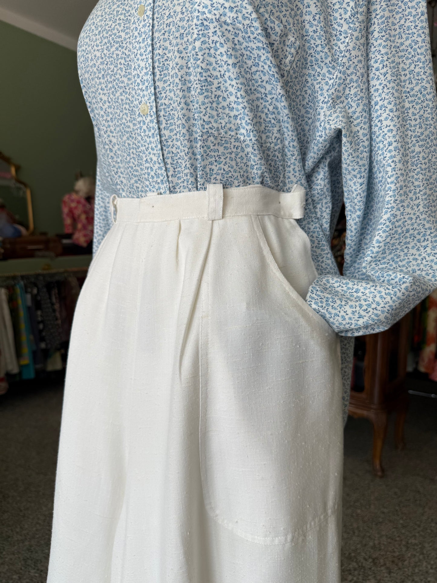 Gonna pantalone in lino - TG. 40