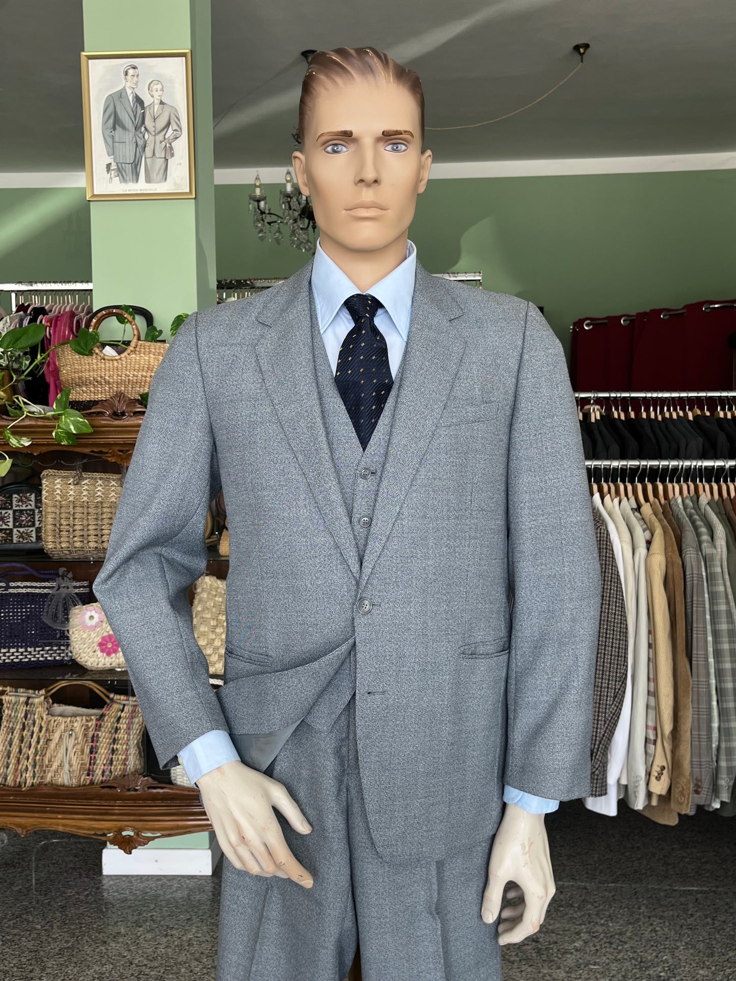 Completo tre pezzi anni '70 tg. 48