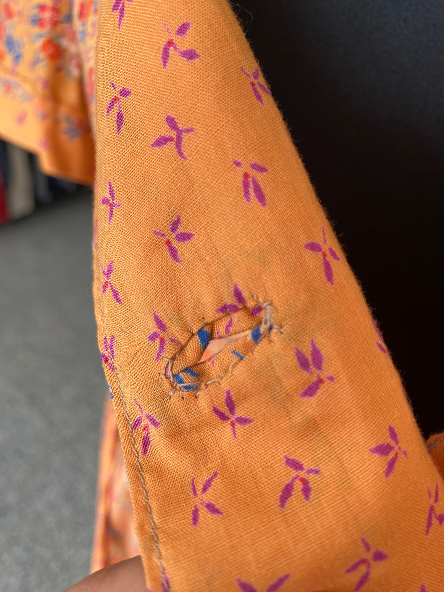 Abito romantico anni ’70 in mussola di cotone – fatto a mano - TG. 44/46