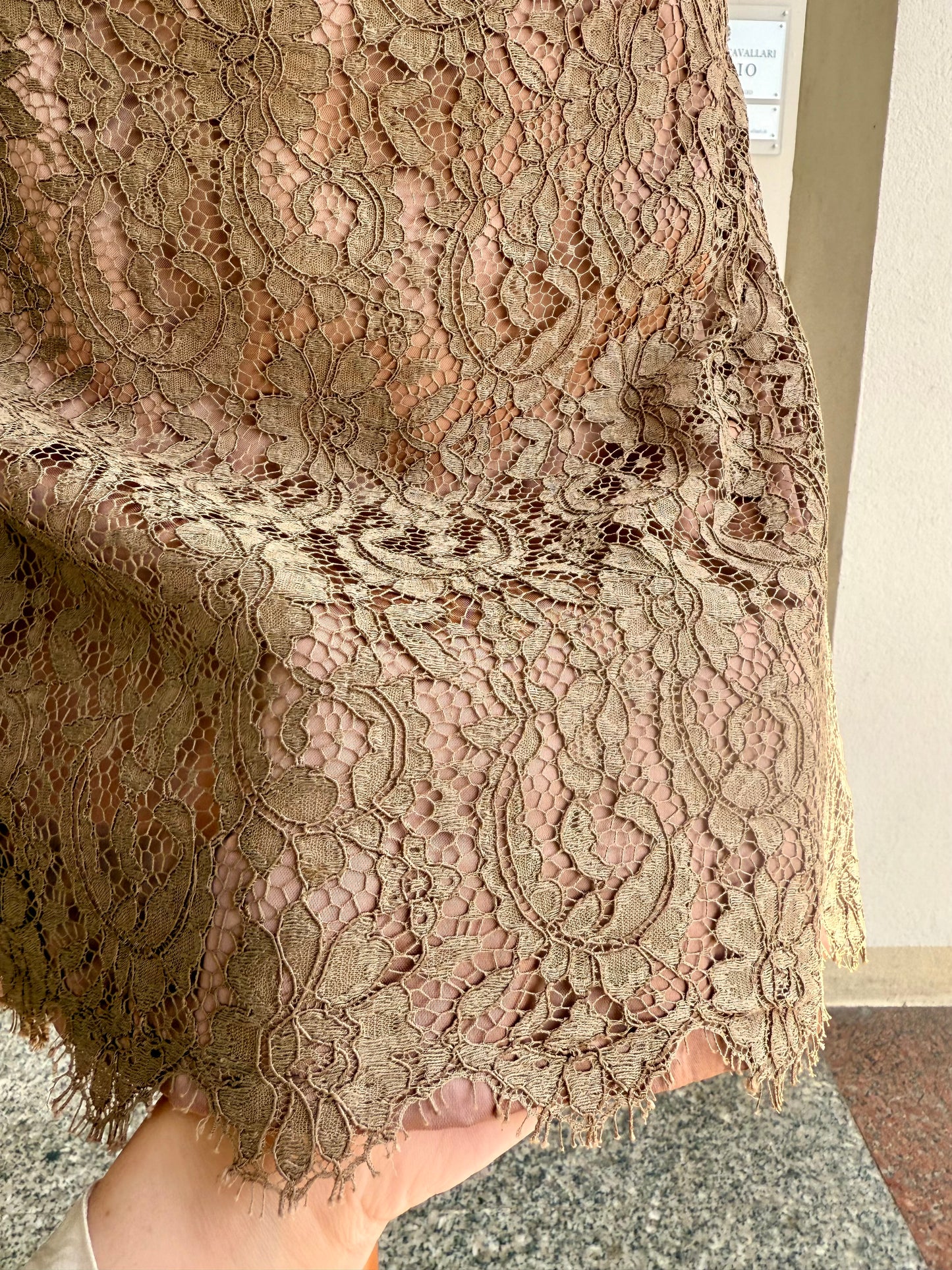 Abito anni ‘60 in pizzo e seta duchesse - TG. 40