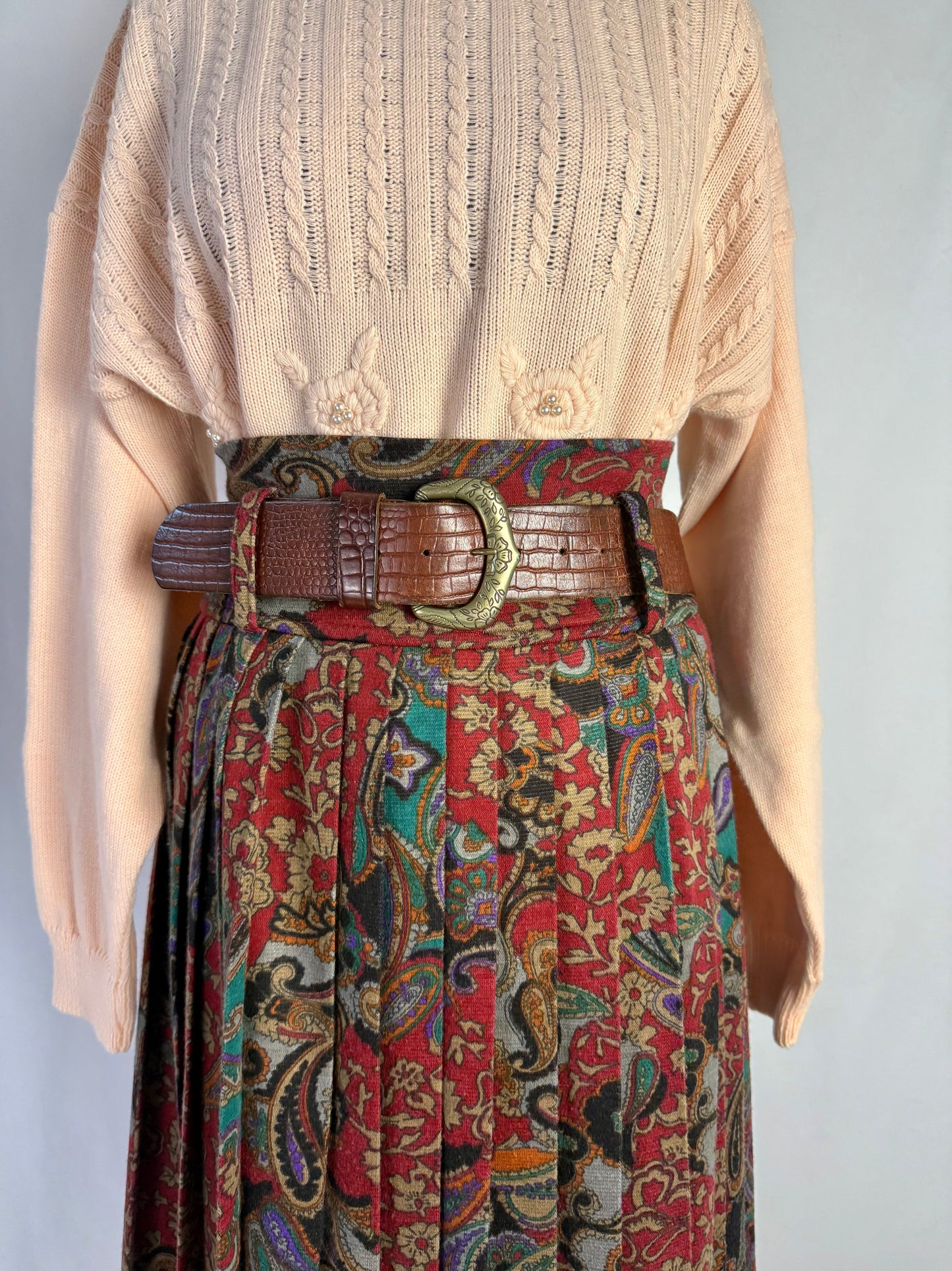 Gonna plissettata fantasia paisley - TG. 42/44