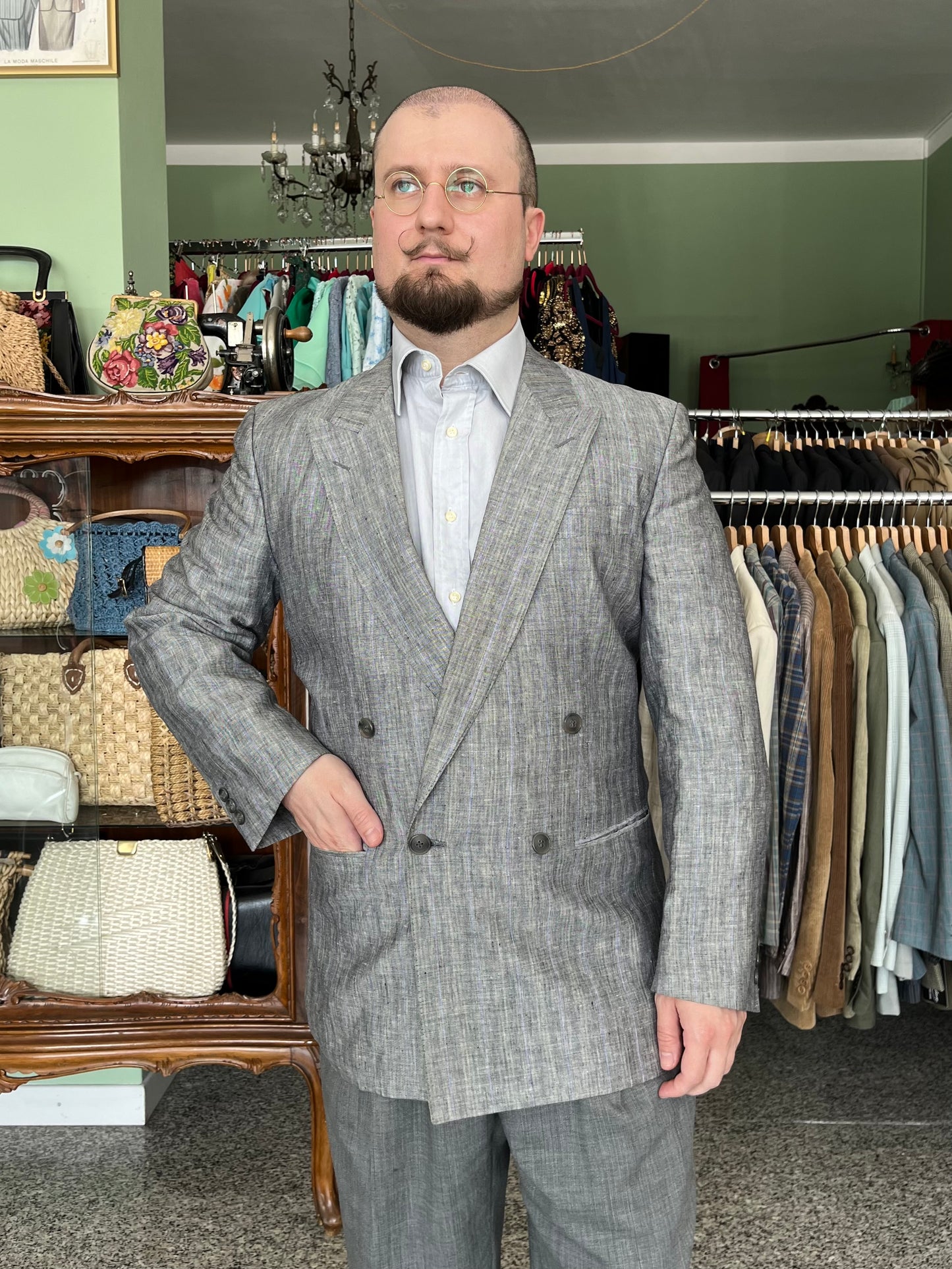 Giacca anni ‘80 in lino tg. 48-50