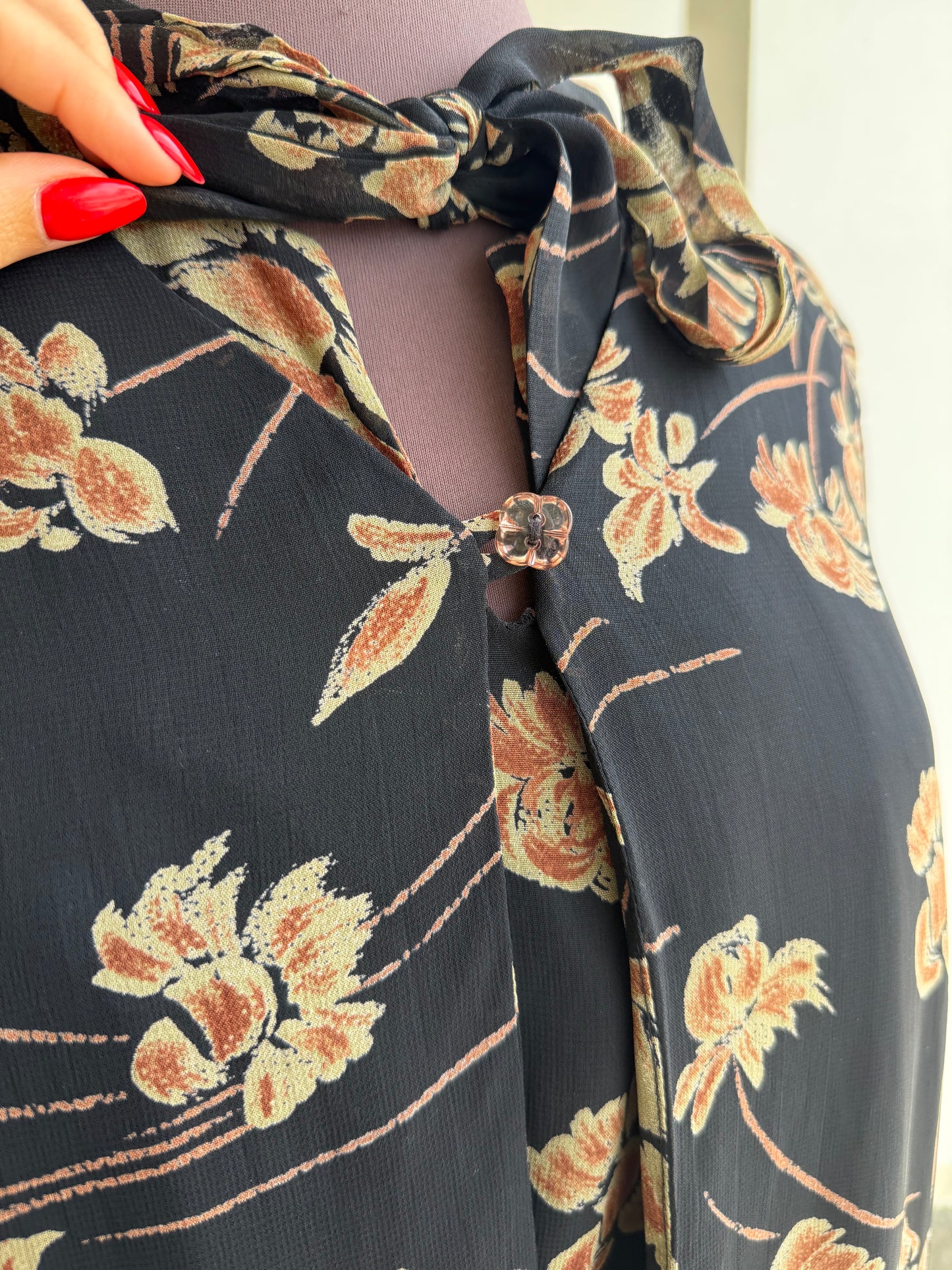 Abito anni ‘60 in crepe di seta + gilet - TG. 44/46